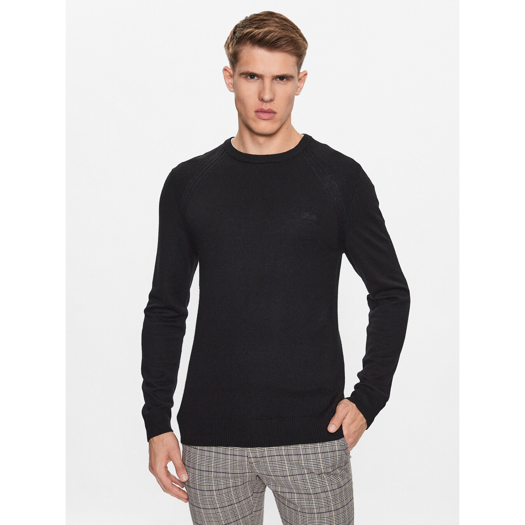 Guess Пуловер M1BR14 Z2VX2 Черен Regular Fit - Pepit.bg