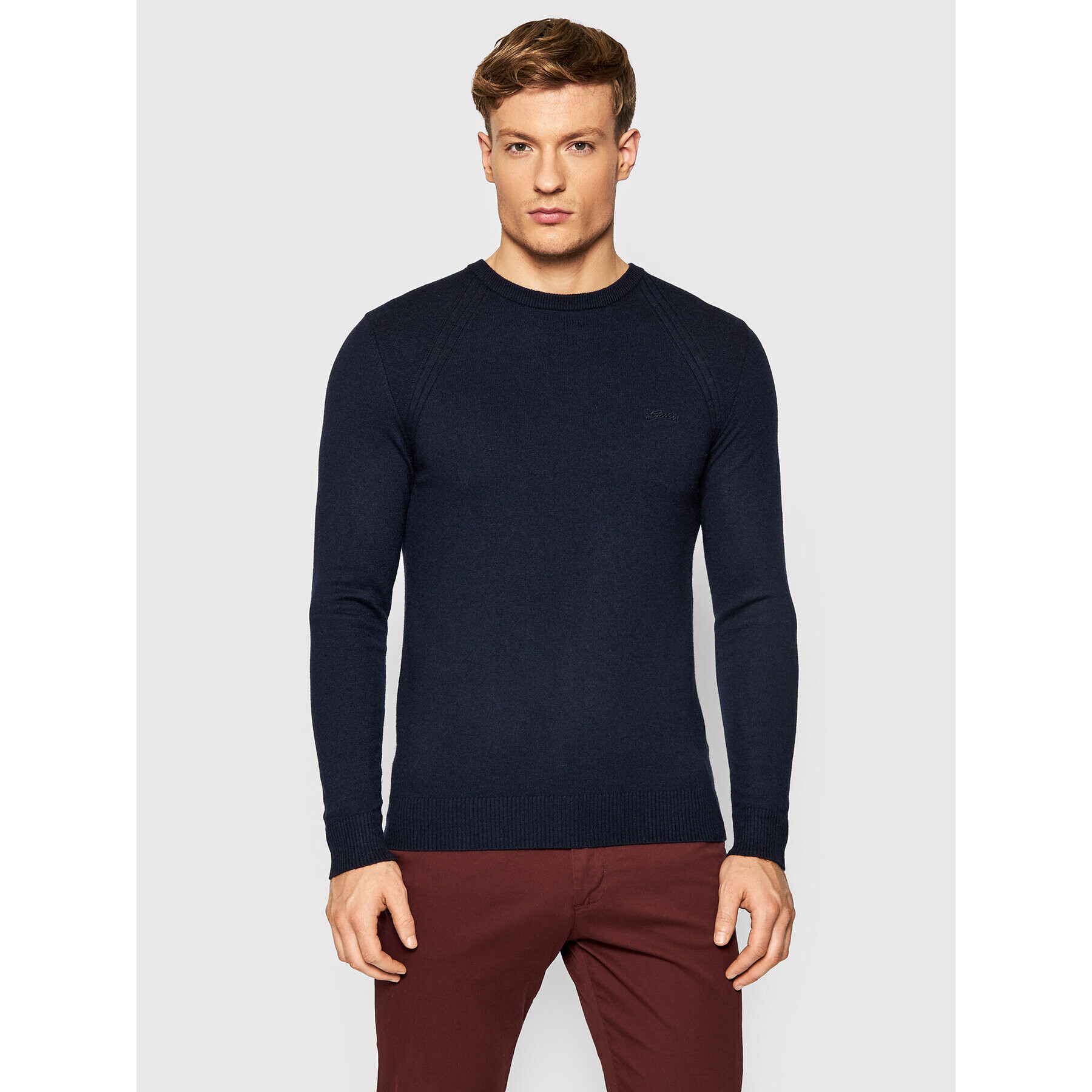 Guess Пуловер M1BR14 Z2VX2 Тъмносин Regular Fit - Pepit.bg
