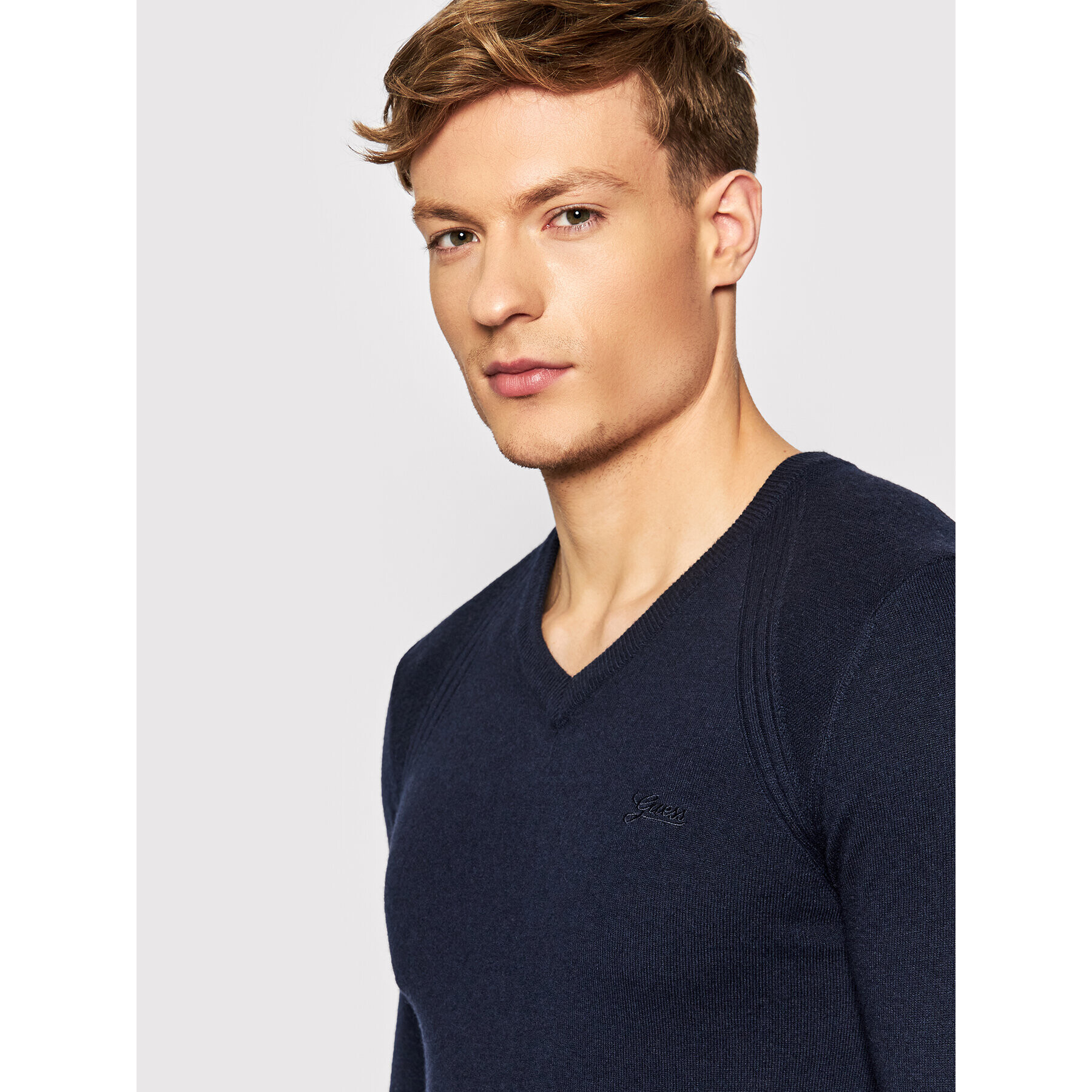 Guess Пуловер M1BR15 Z2VX2 Тъмносин Regular Fit - Pepit.bg