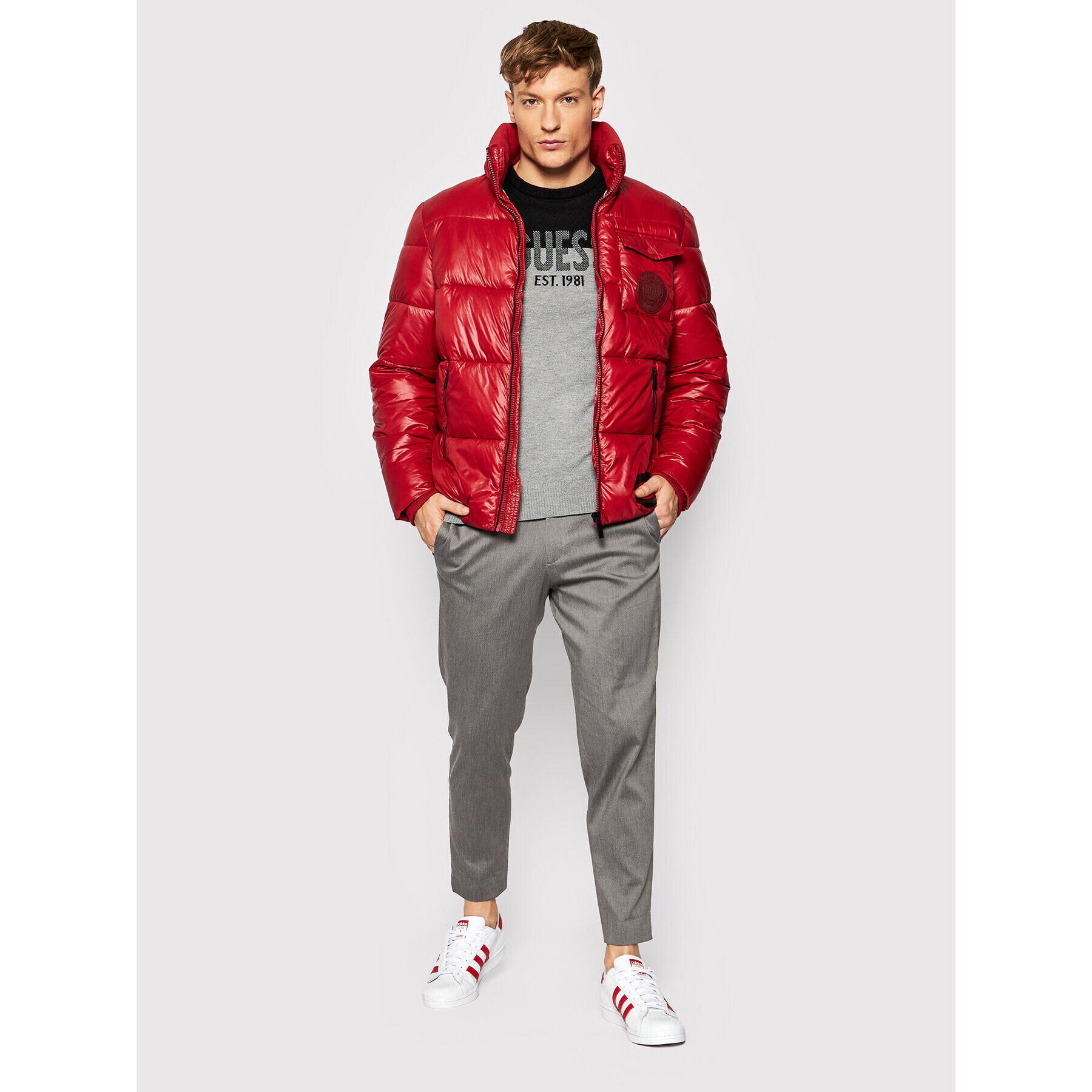 Guess Пуловер M1BR18 Z2VX2 Сив Regular Fit - Pepit.bg