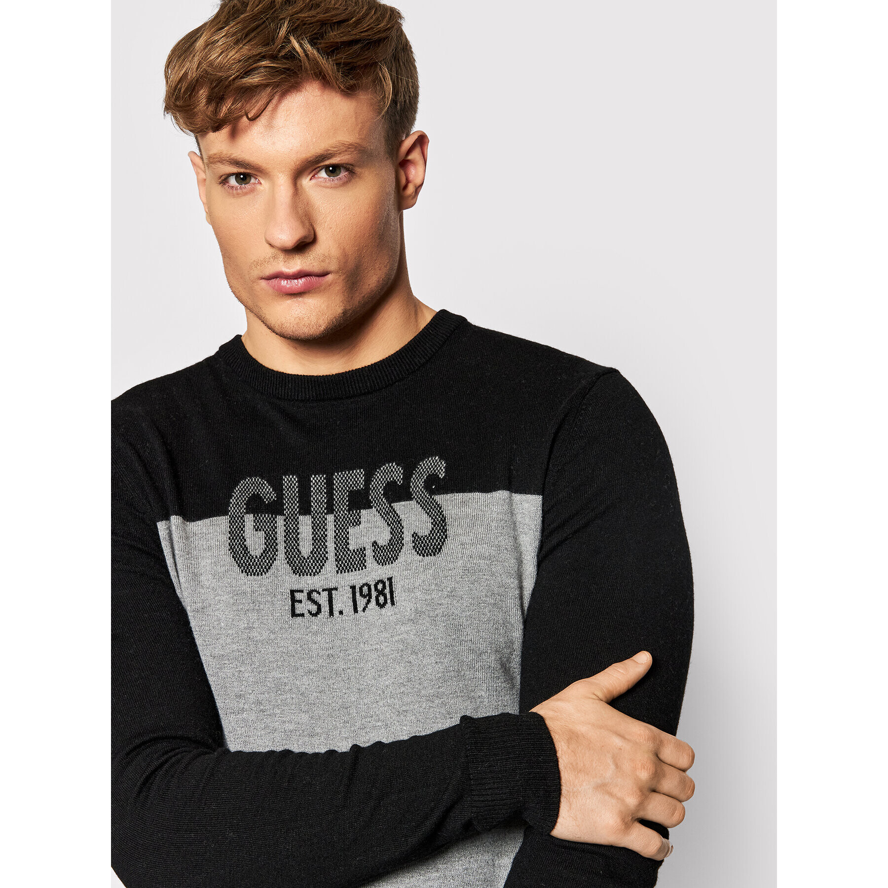 Guess Пуловер M1BR18 Z2VX2 Сив Regular Fit - Pepit.bg