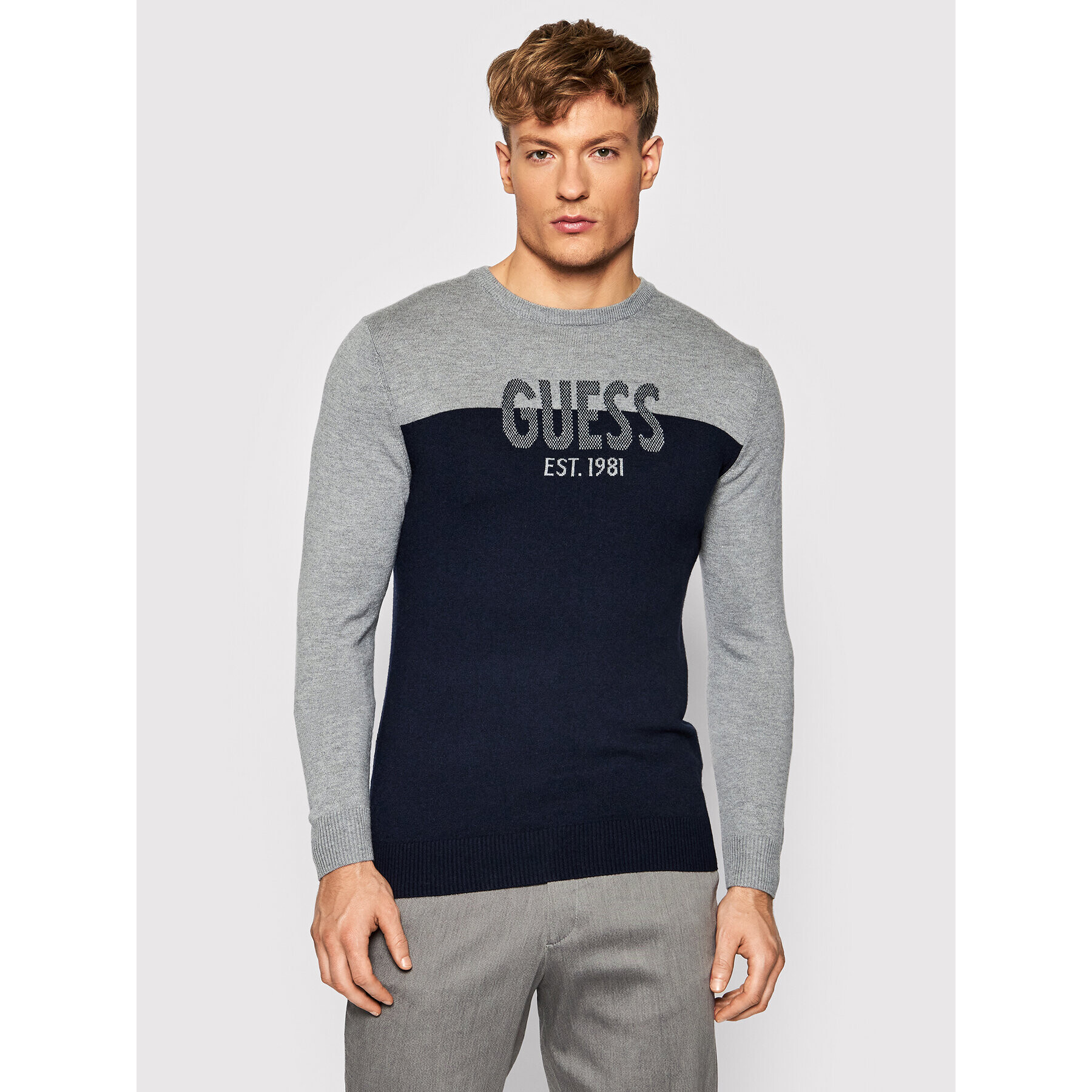 Guess Пуловер M1BR18 Z2VX2 Тъмносин Regular Fit - Pepit.bg