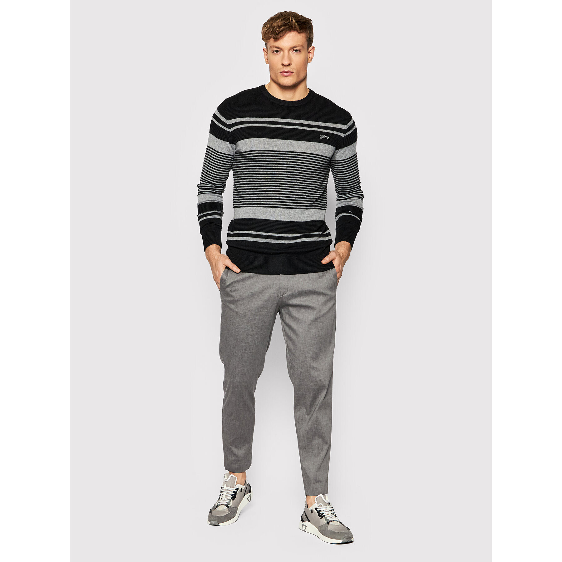 Guess Пуловер M1BR19 Z2VX2 Сив Regular Fit - Pepit.bg
