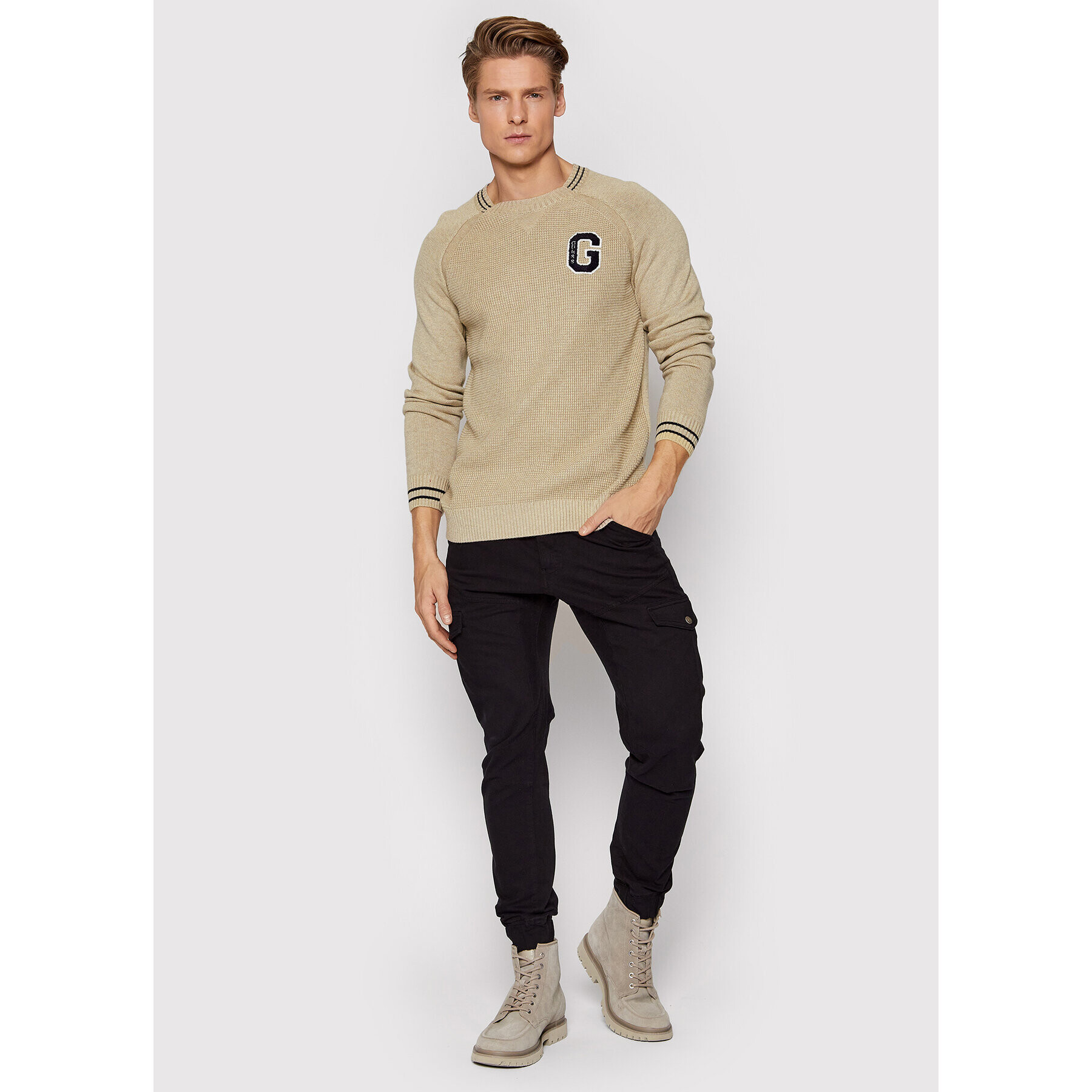 Guess Пуловер M2RR01 Z2UZ1 Бежов Regular Fit - Pepit.bg