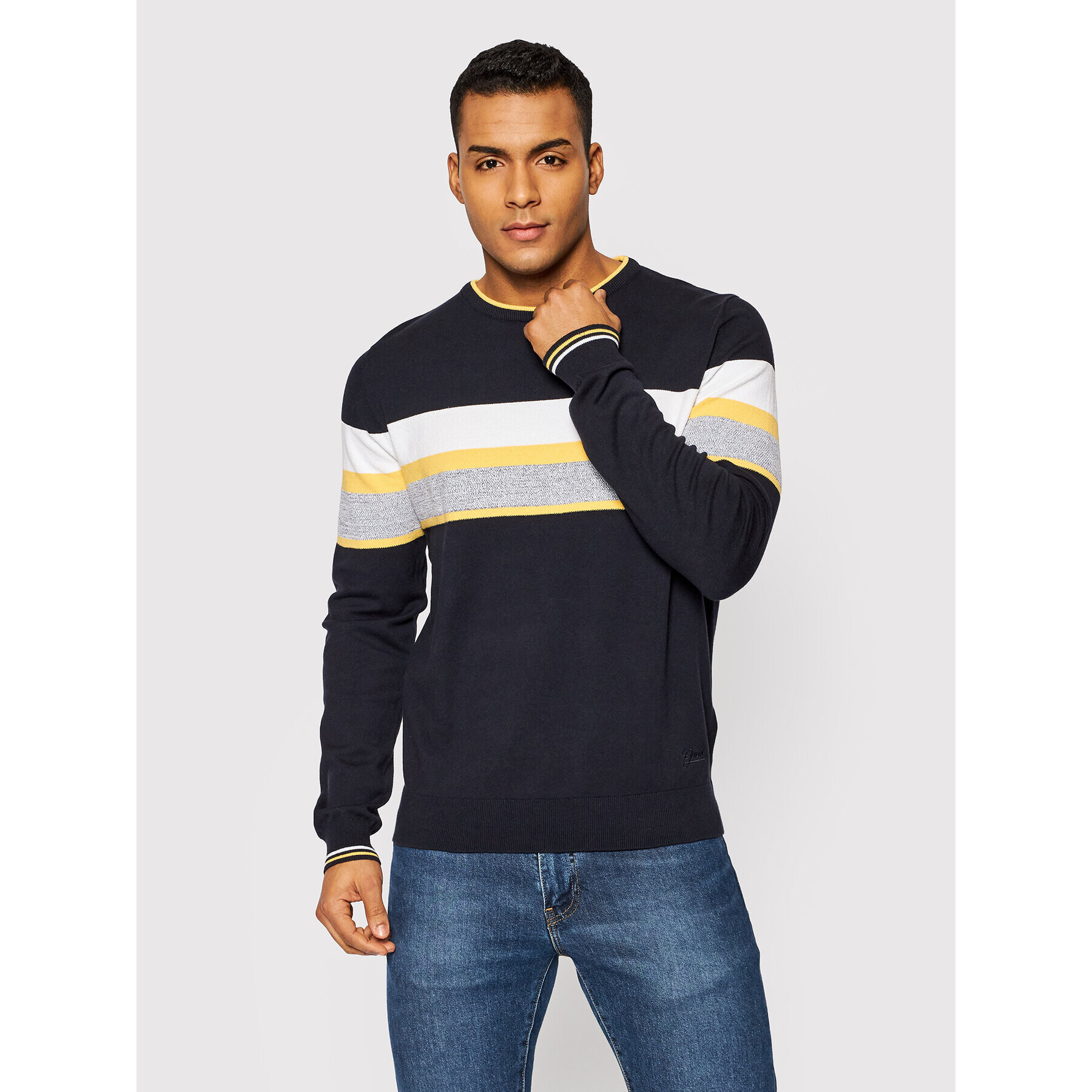 Guess Пуловер M2RR09 Z2SA0 Тъмносин Regular Fit - Pepit.bg