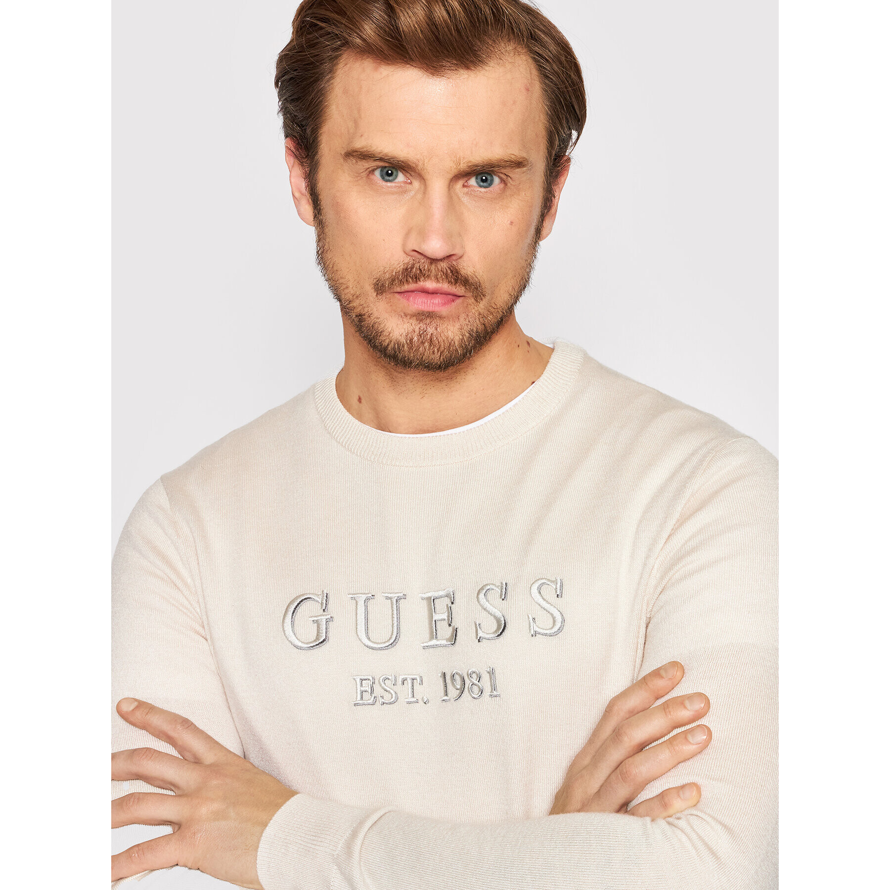 Guess Пуловер M2YR02 Z3052 Бежов Regular Fit - Pepit.bg