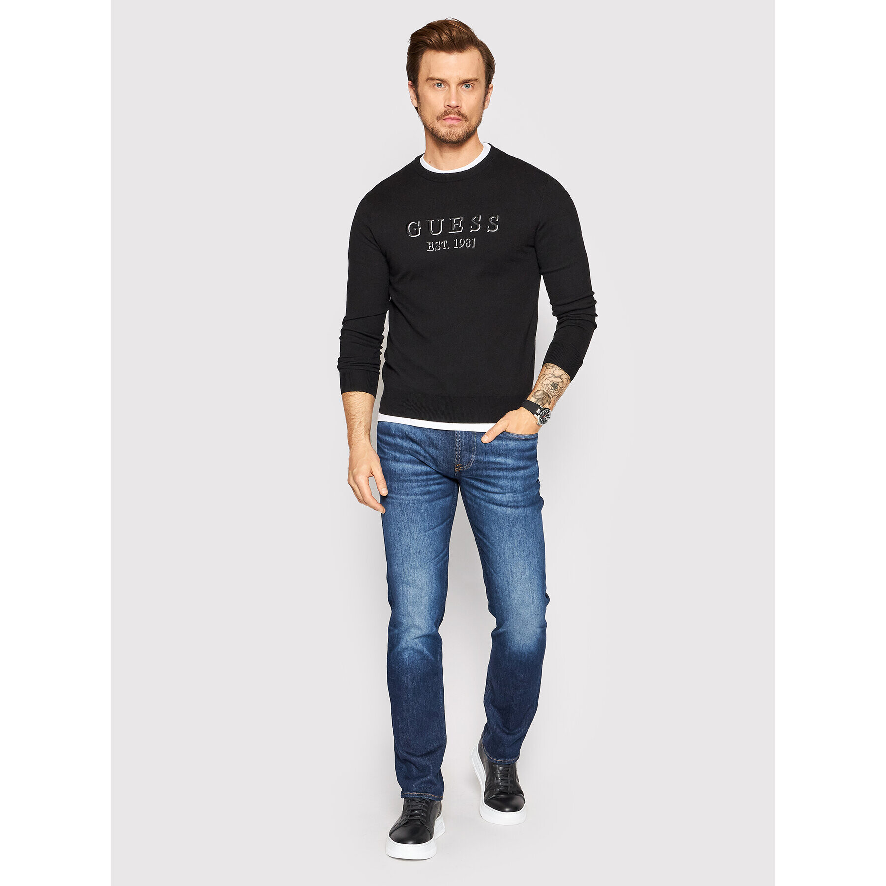Guess Пуловер M2YR02 Z3052 Черен Regular Fit - Pepit.bg