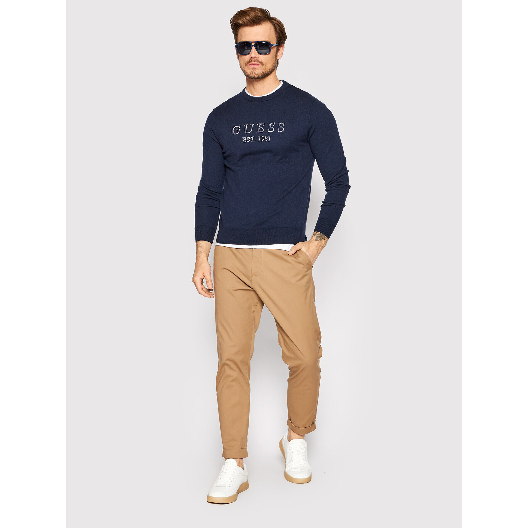 Guess Пуловер M2YR02 Z3052 Тъмносин Regular Fit - Pepit.bg