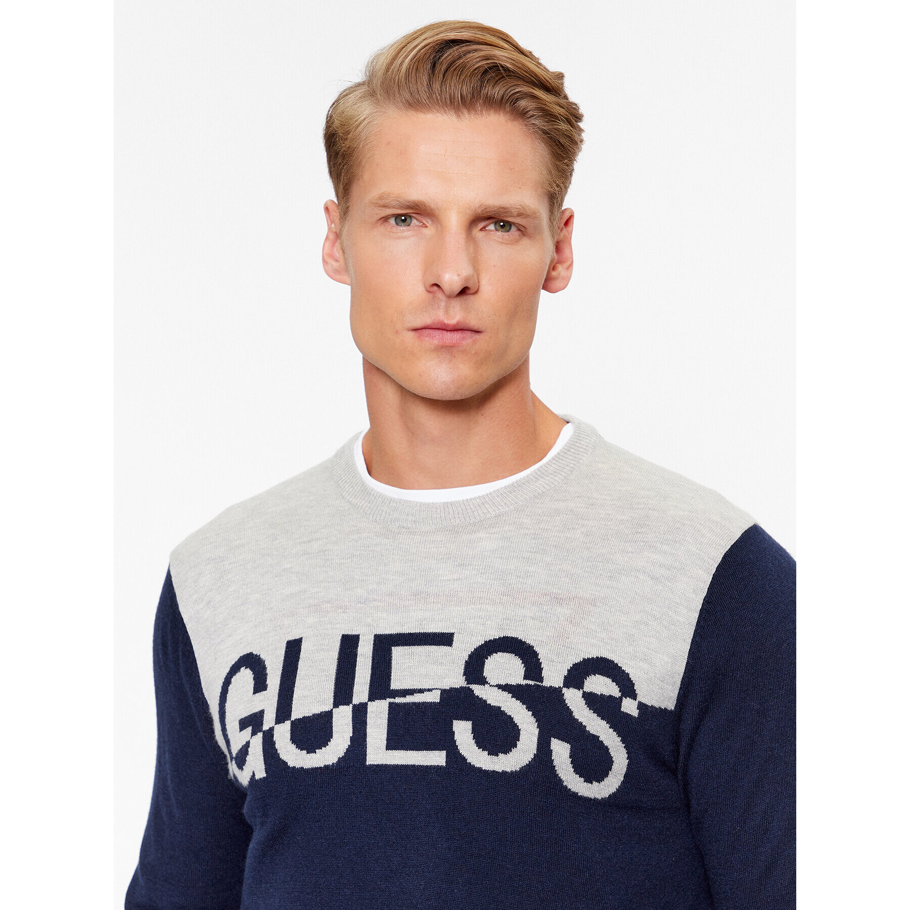 Guess Пуловер M3BR09 Z3052 Тъмносин Regular Fit - Pepit.bg