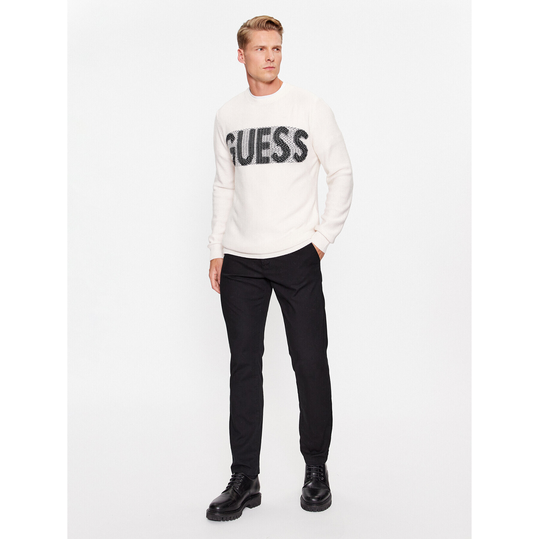 Guess Пуловер M3BR50 Z38V2 Екрю Regular Fit - Pepit.bg