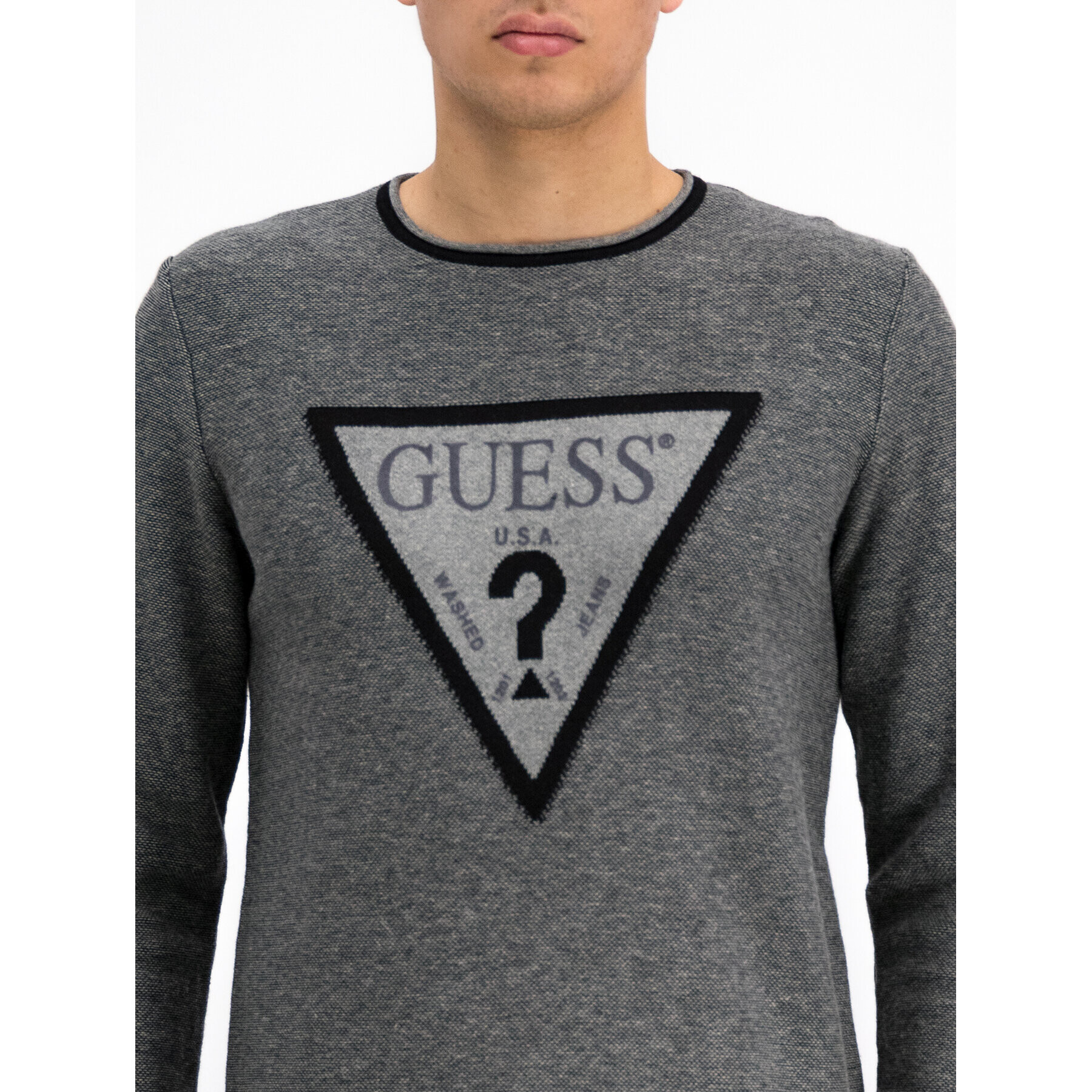Guess Пуловер M93R33 Z1M40 Сив Regular Fit - Pepit.bg