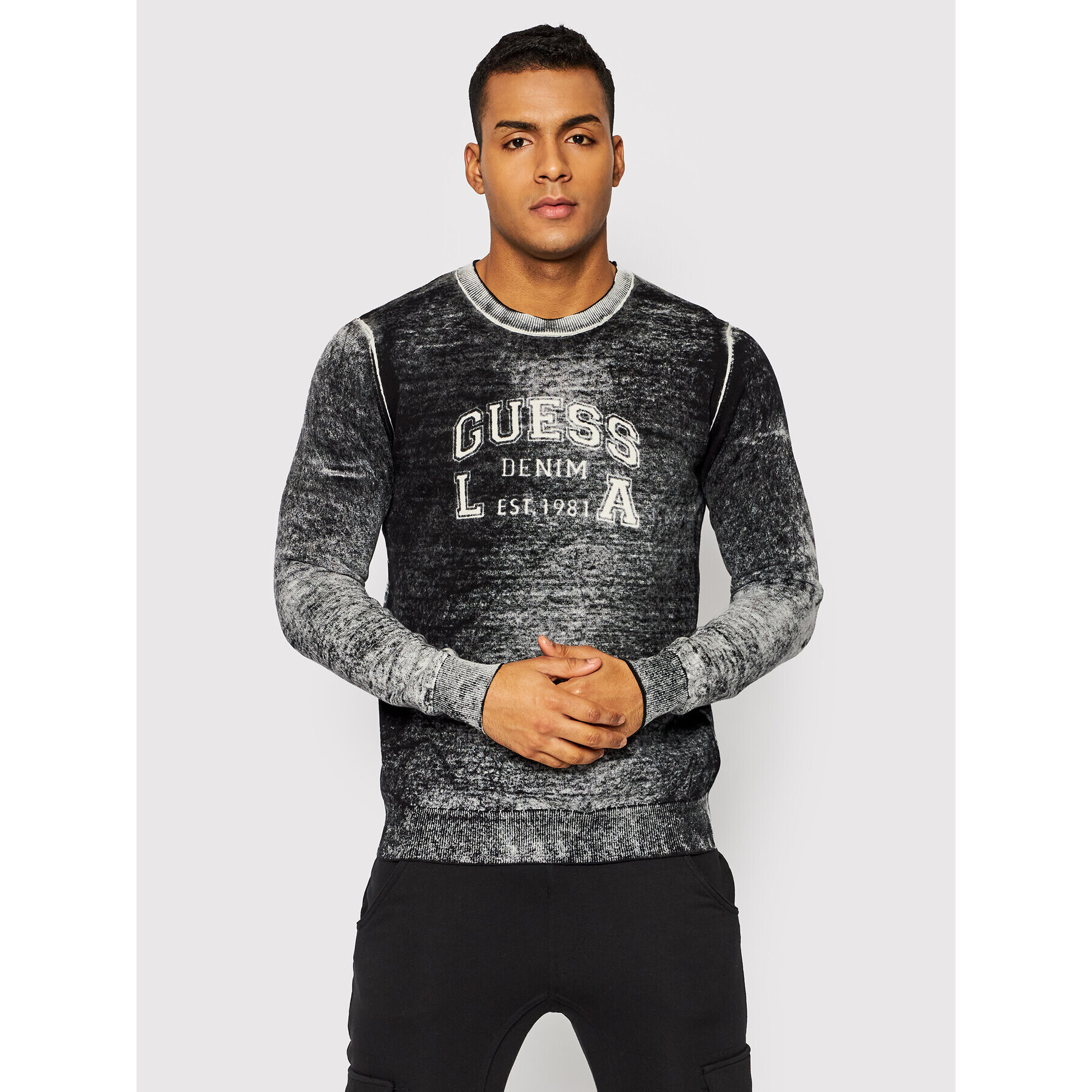 Guess Пуловер Mason Logo M2RR06 Z2Y61 Сив Regular Fit - Pepit.bg