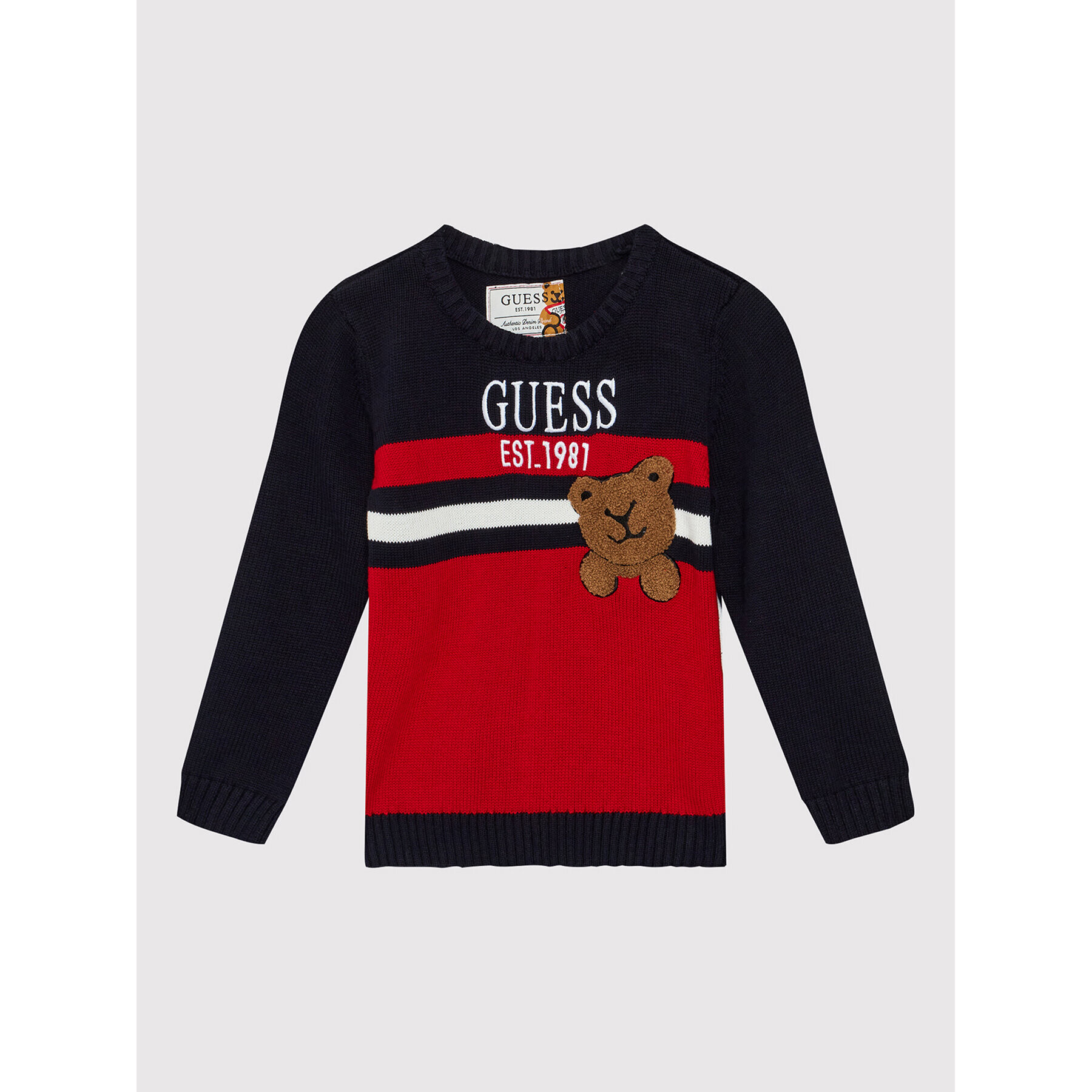 Guess Пуловер N2BR06 Z2NN0 Тъмносин Regular Fit - Pepit.bg