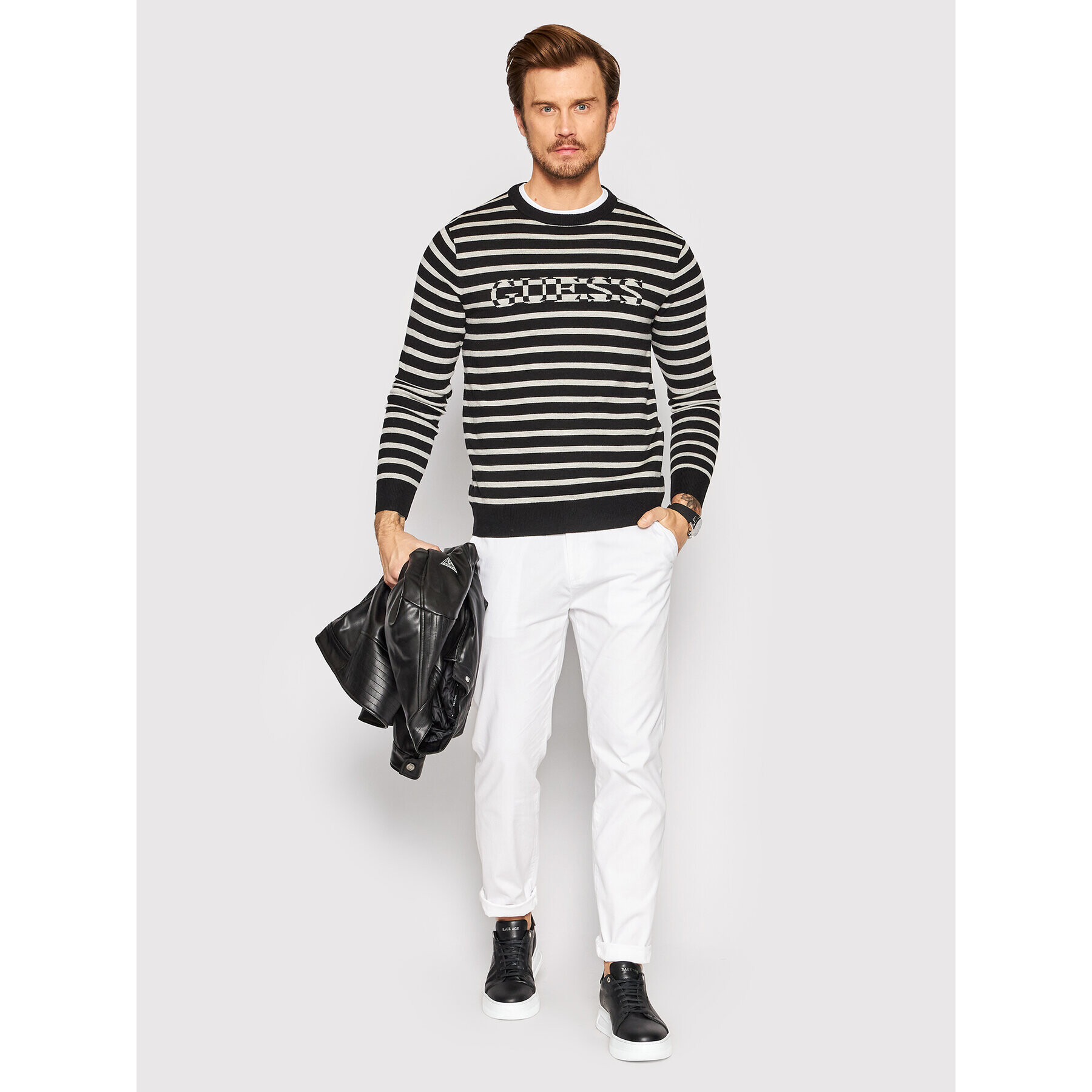 Guess Пуловер Oscar M2YR18 Z3052 Черен Regular Fit - Pepit.bg