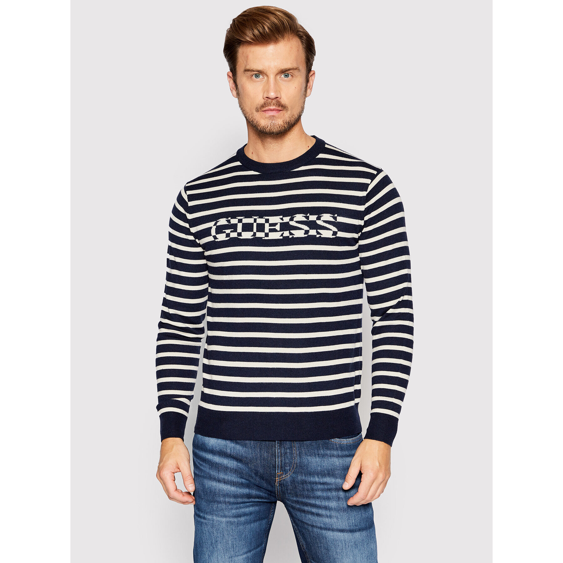 Guess Пуловер Oscar M2YR18 Z3052 Тъмносин Regular Fit - Pepit.bg