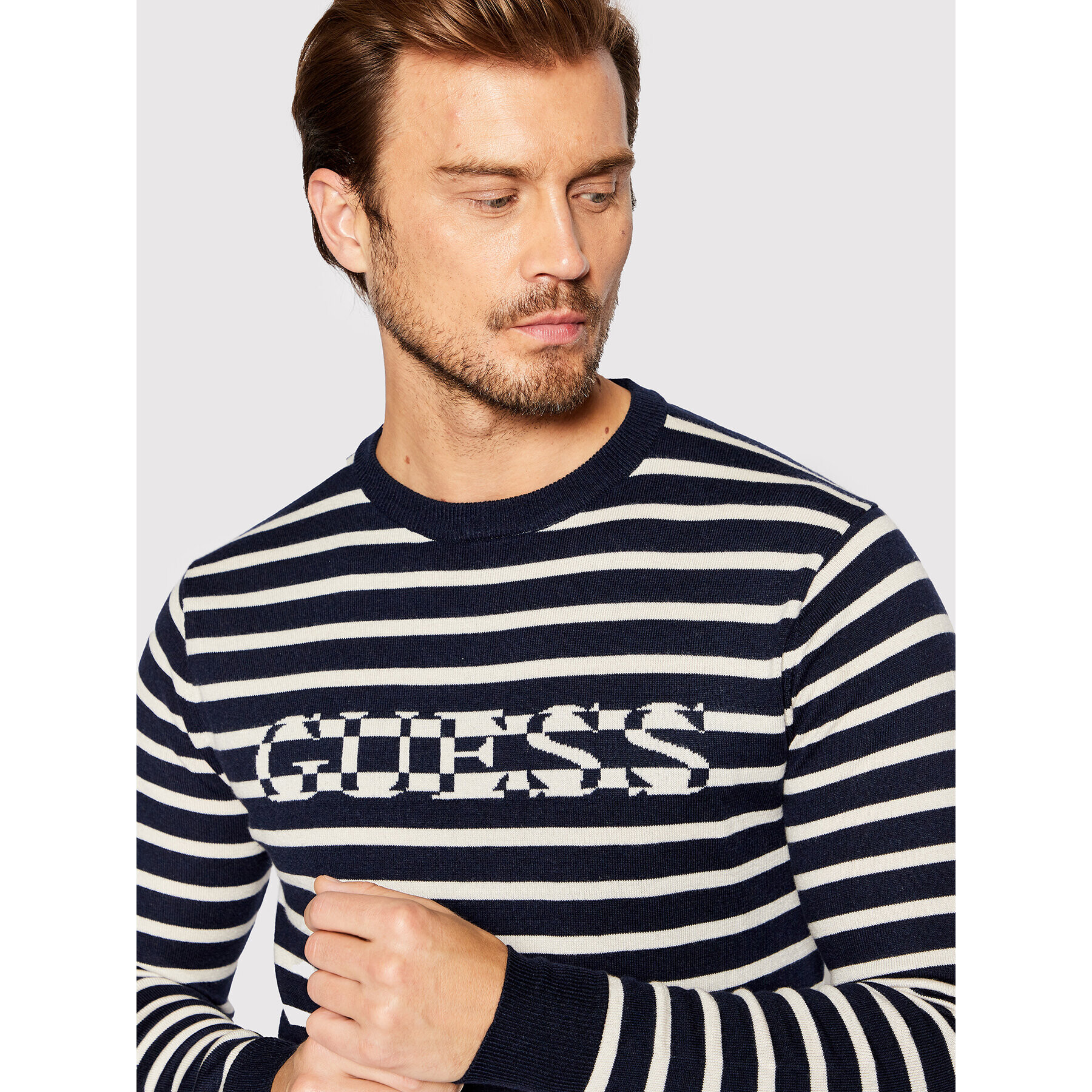Guess Пуловер Oscar M2YR18 Z3052 Тъмносин Regular Fit - Pepit.bg