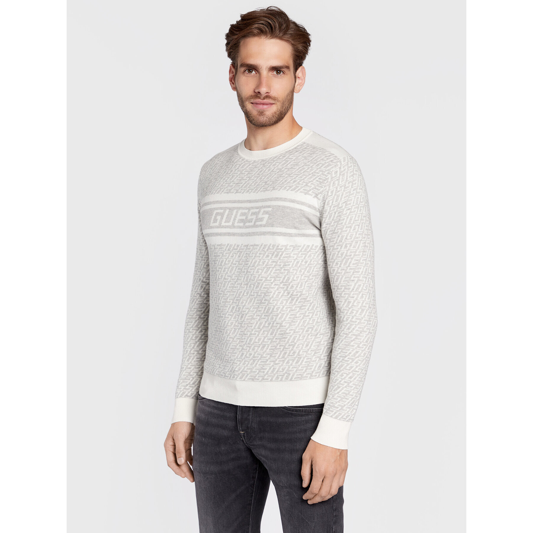 Guess Пуловер Palmer M2BR00 Z2PN0 Сив Regular Fit - Pepit.bg