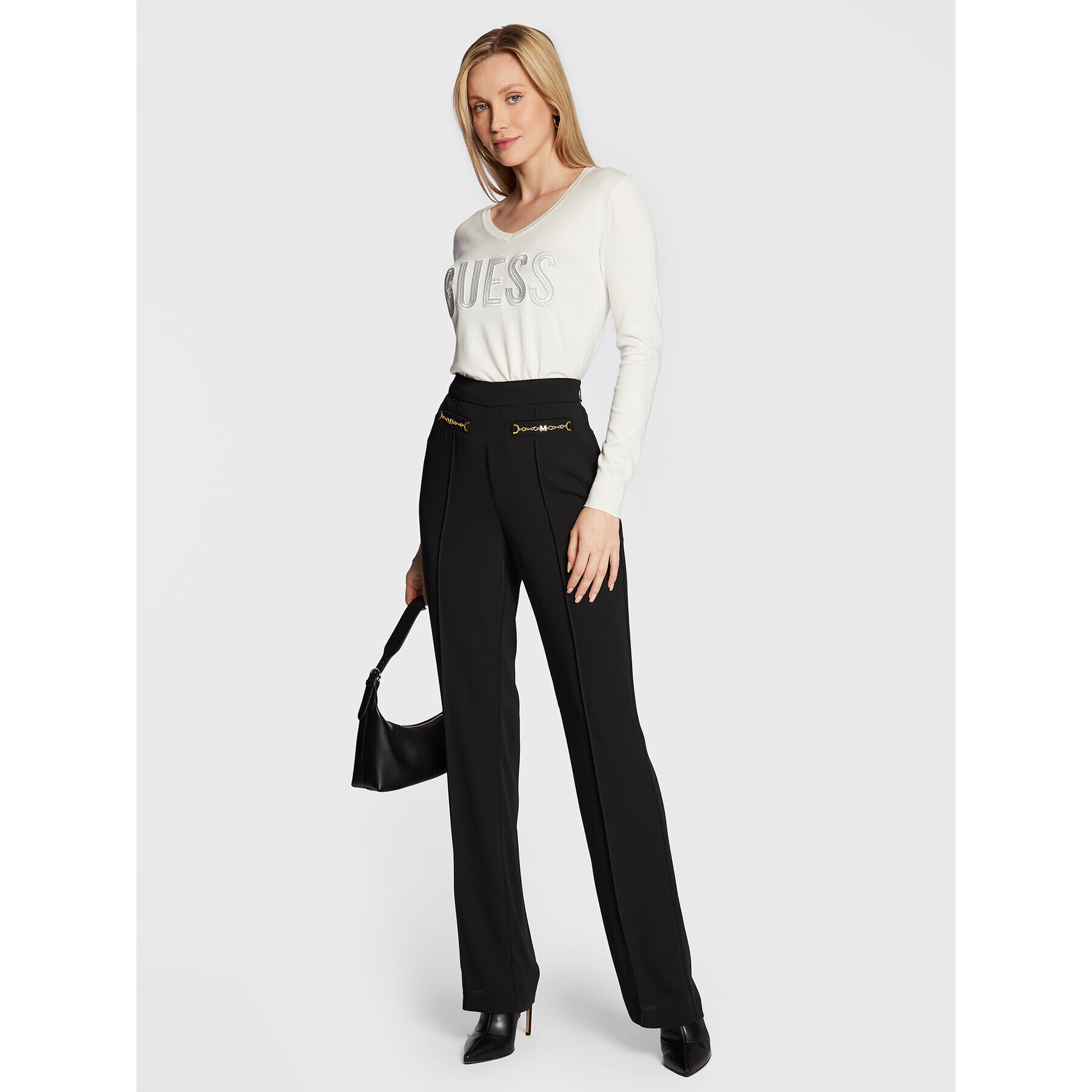 Guess Пуловер Pascale W2BR52 Z2NQ2 Бял Regular Fit - Pepit.bg