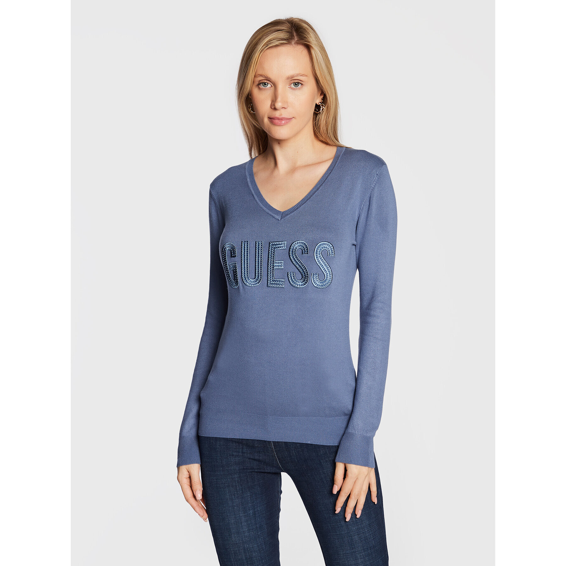 Guess Пуловер Pascale W2BR52 Z2NQ2 Син Regular Fit - Pepit.bg