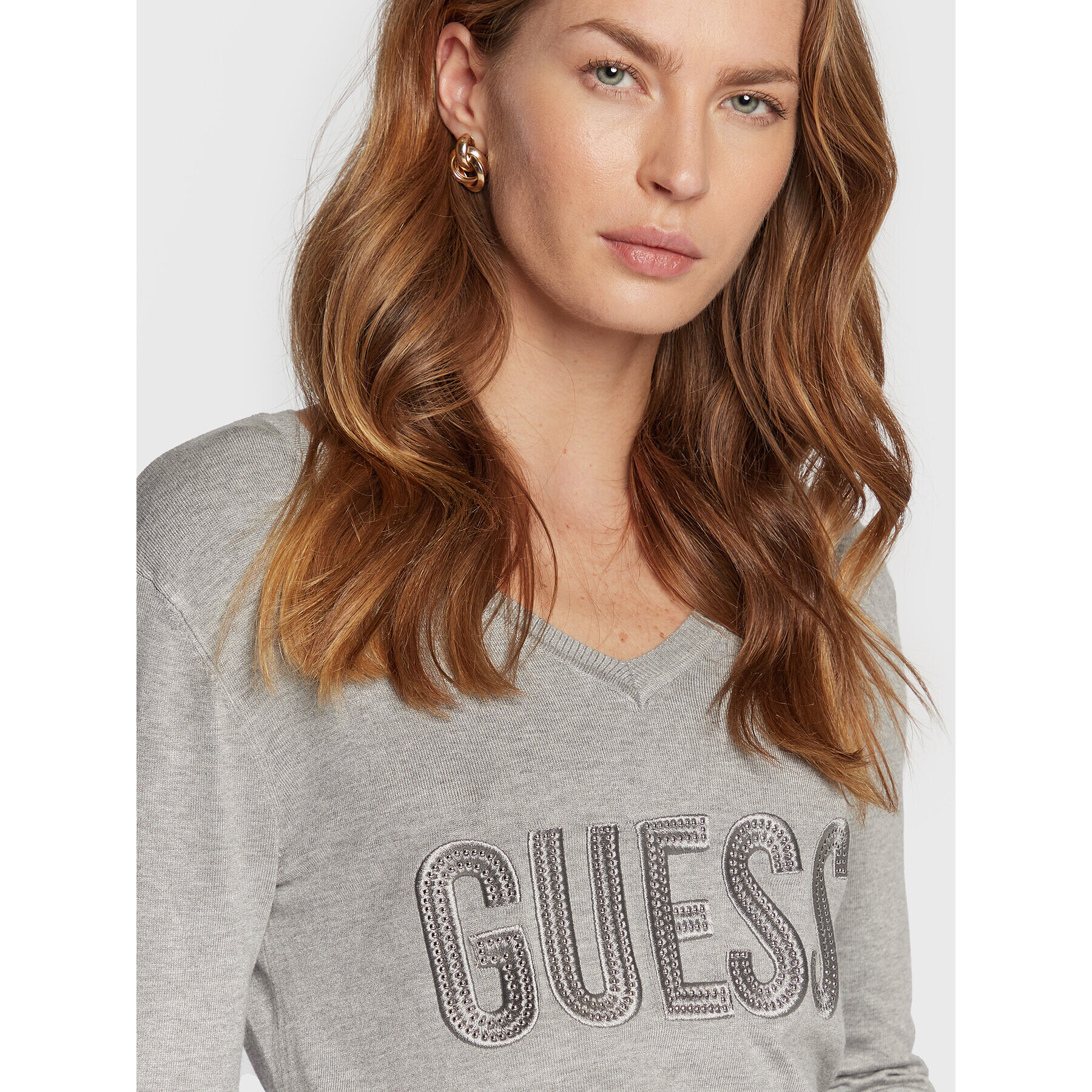 Guess Пуловер Pascale W2BR52 Z2NQ2 Сив Regular Fit - Pepit.bg