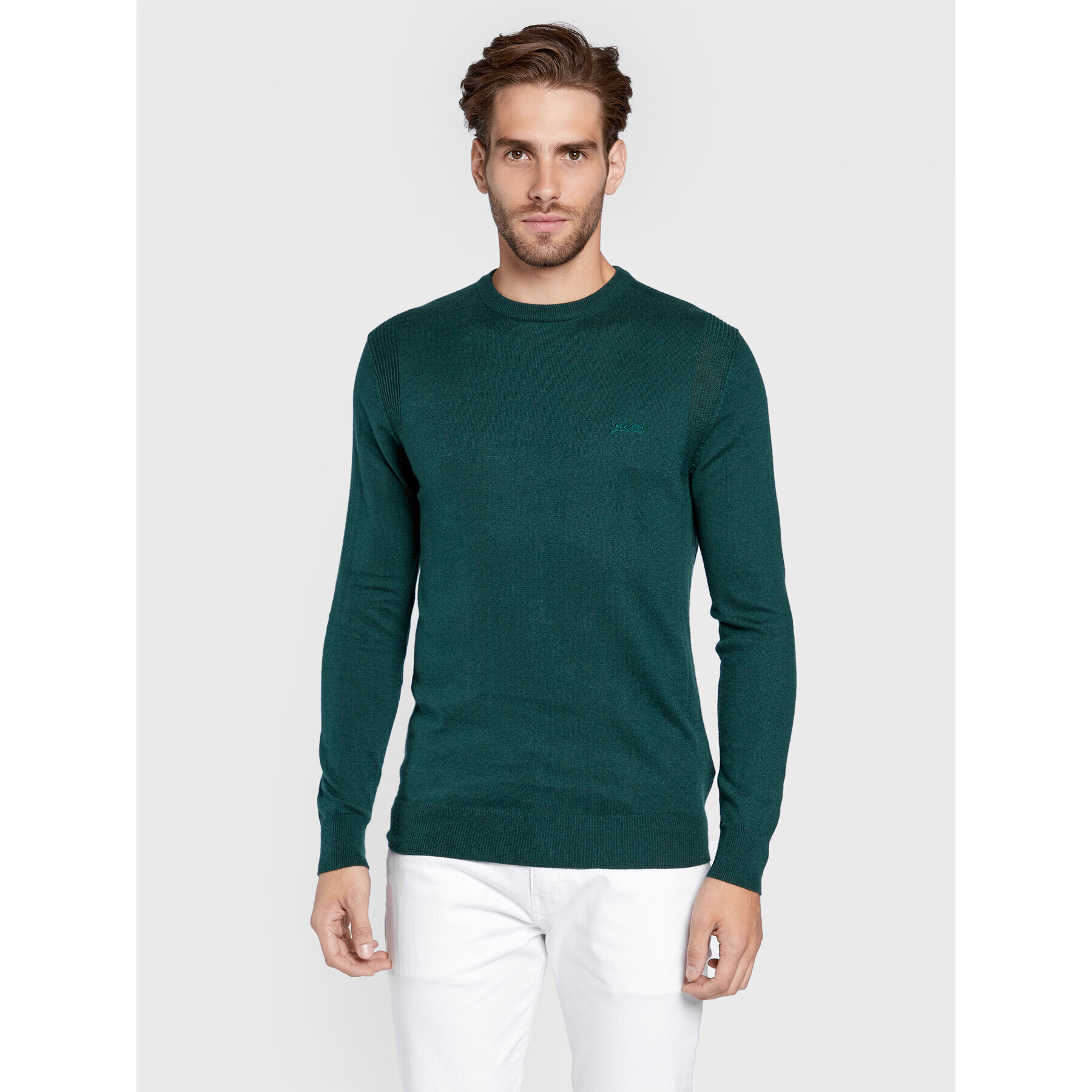 Guess Пуловер Patton M2BR04 Z3142 Зелен Regular Fit - Pepit.bg