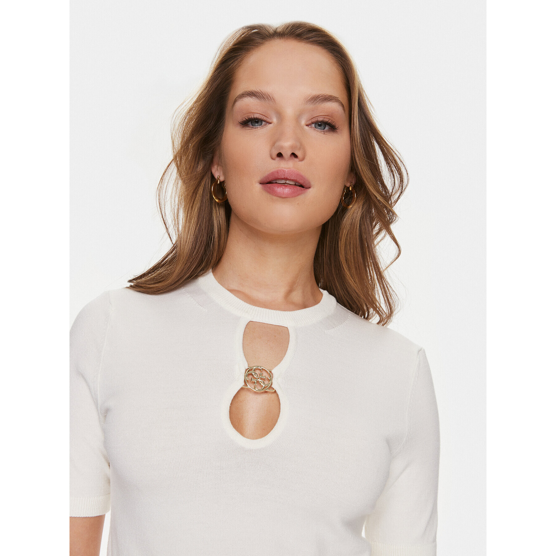 Guess Пуловер Rylee W4RR21 Z2Y72 Екрю Regular Fit - Pepit.bg