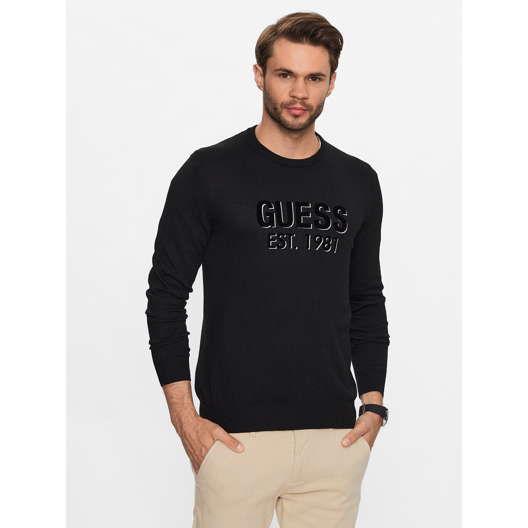 Guess Пуловер Virgil M3YR03 Z3052 Черен Regular Fit - Pepit.bg