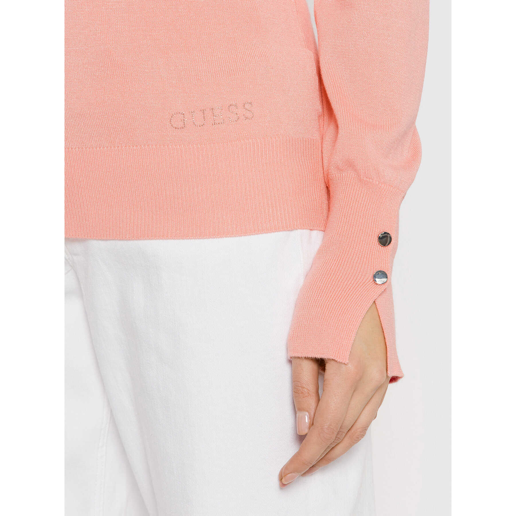 Guess Пуловер Gena W1YR03 Z2V60 Розов Slim Fit - Pepit.bg