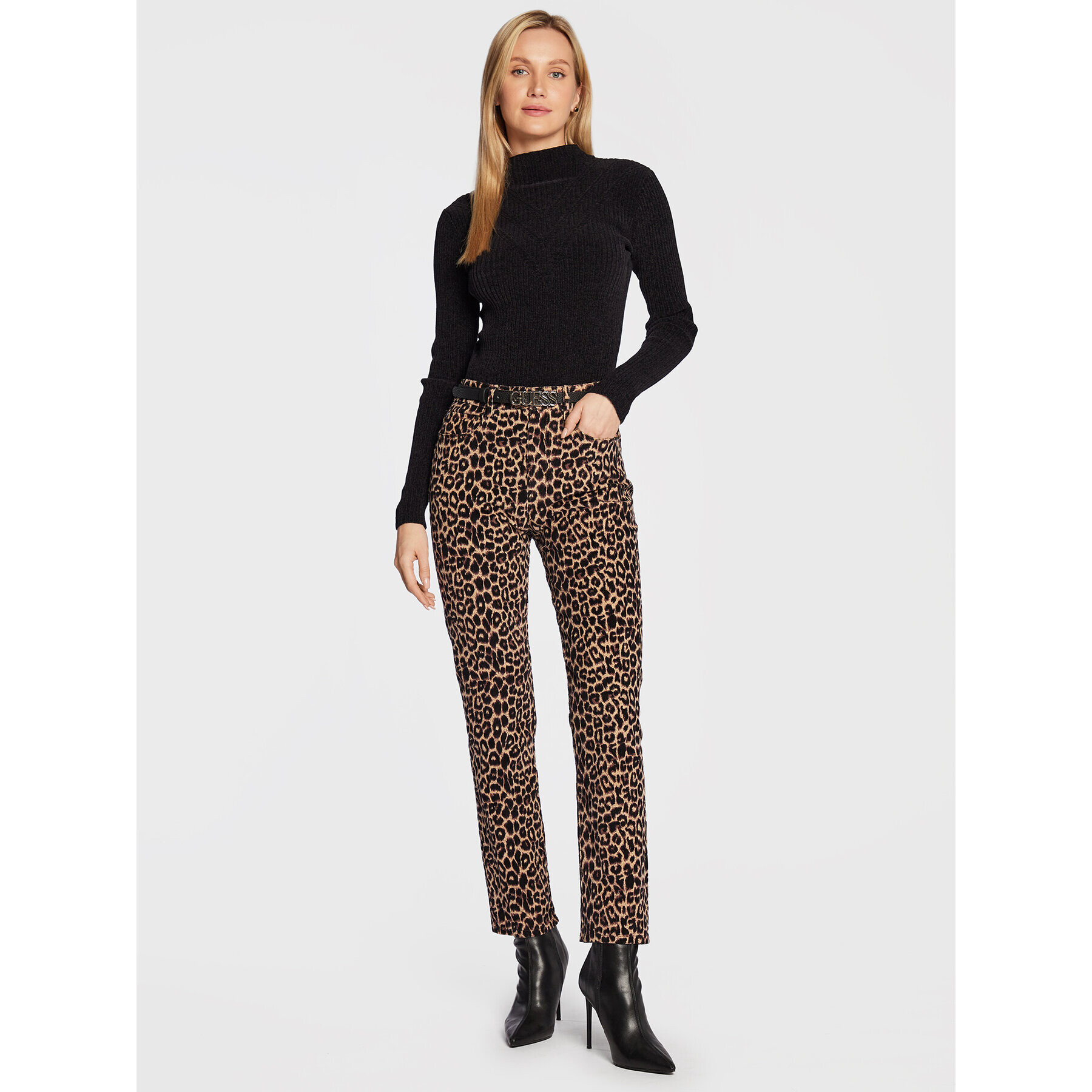 Guess Пуловер W2BR13 Z3132 Черен Slim Fit - Pepit.bg