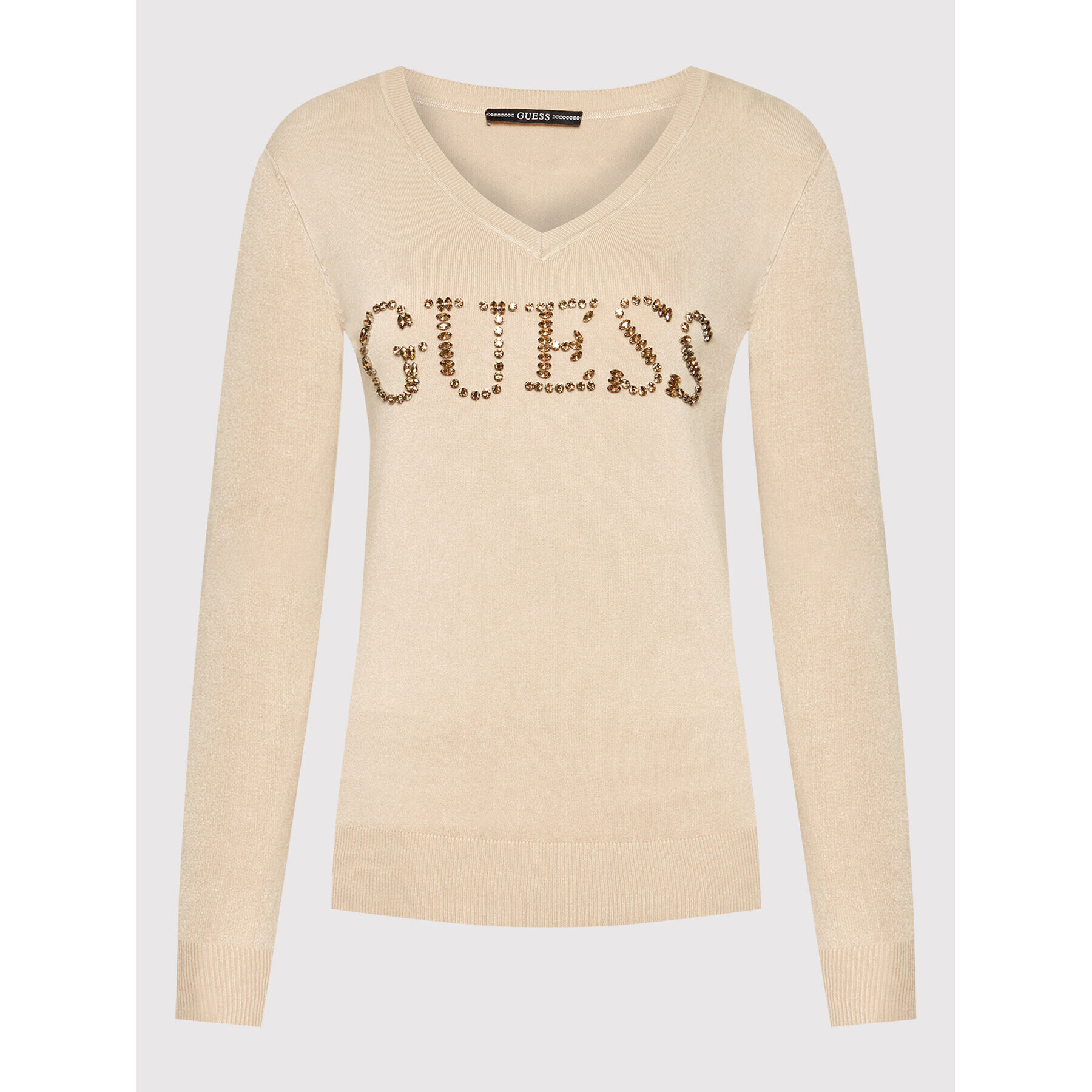 Guess Пуловер W2RR21 Z2NQ0 Бежов Slim Fit - Pepit.bg