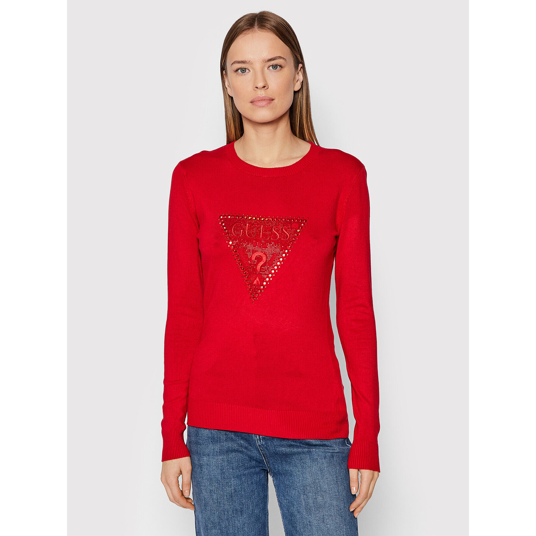 Guess Пуловер W2RR23 Z2NQ0 Сив Slim Fit - Pepit.bg