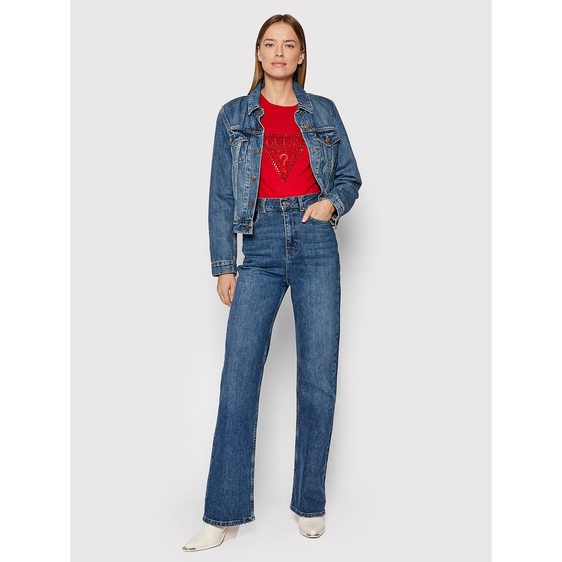 Guess Пуловер W2RR23 Z2NQ0 Сив Slim Fit - Pepit.bg