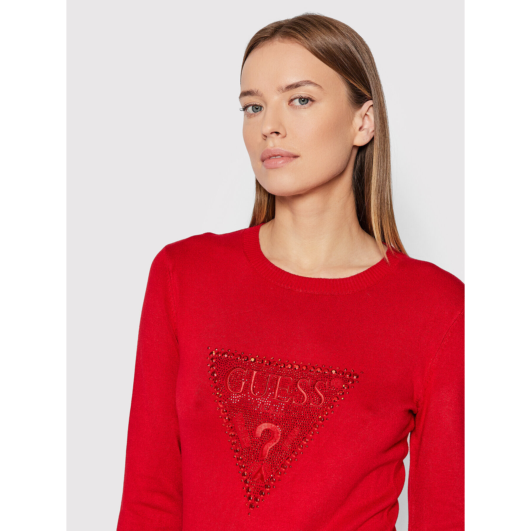 Guess Пуловер W2RR23 Z2NQ0 Сив Slim Fit - Pepit.bg