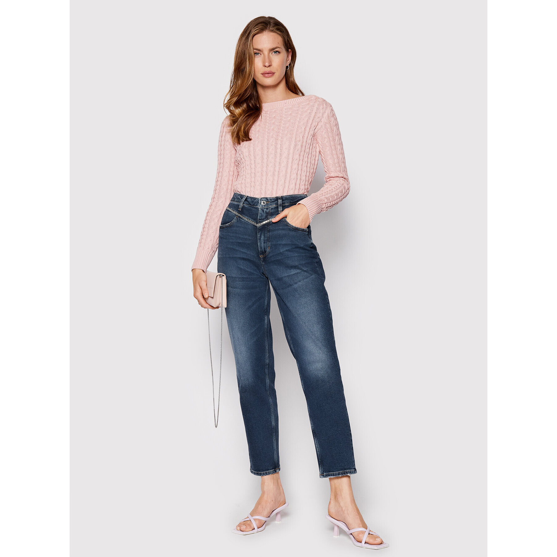 Guess Пуловер W2YR11 Z2Y41 Розов Regular Fit - Pepit.bg