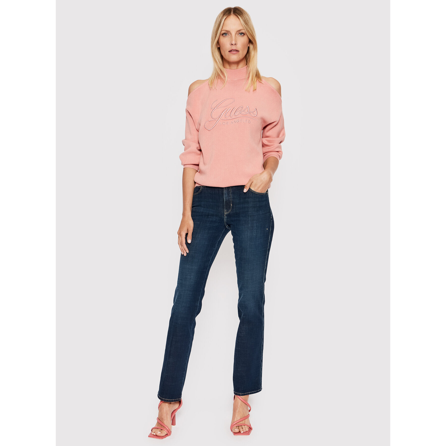 Guess Пуловер W2YR25 Z26I0 Розов Regular Fit - Pepit.bg