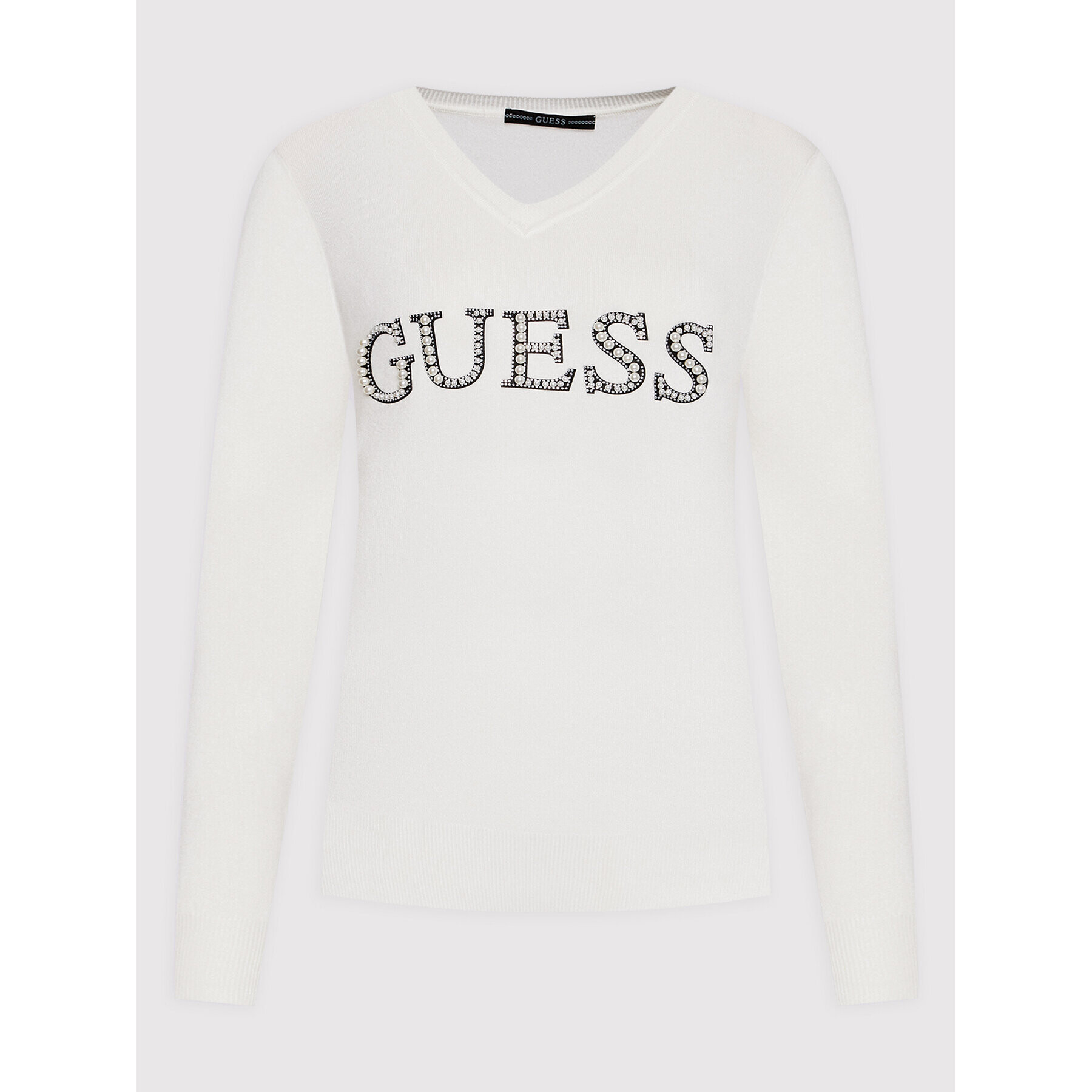 Guess Пуловер W2YR26 Z2NQ0 Бял Regular Fit - Pepit.bg