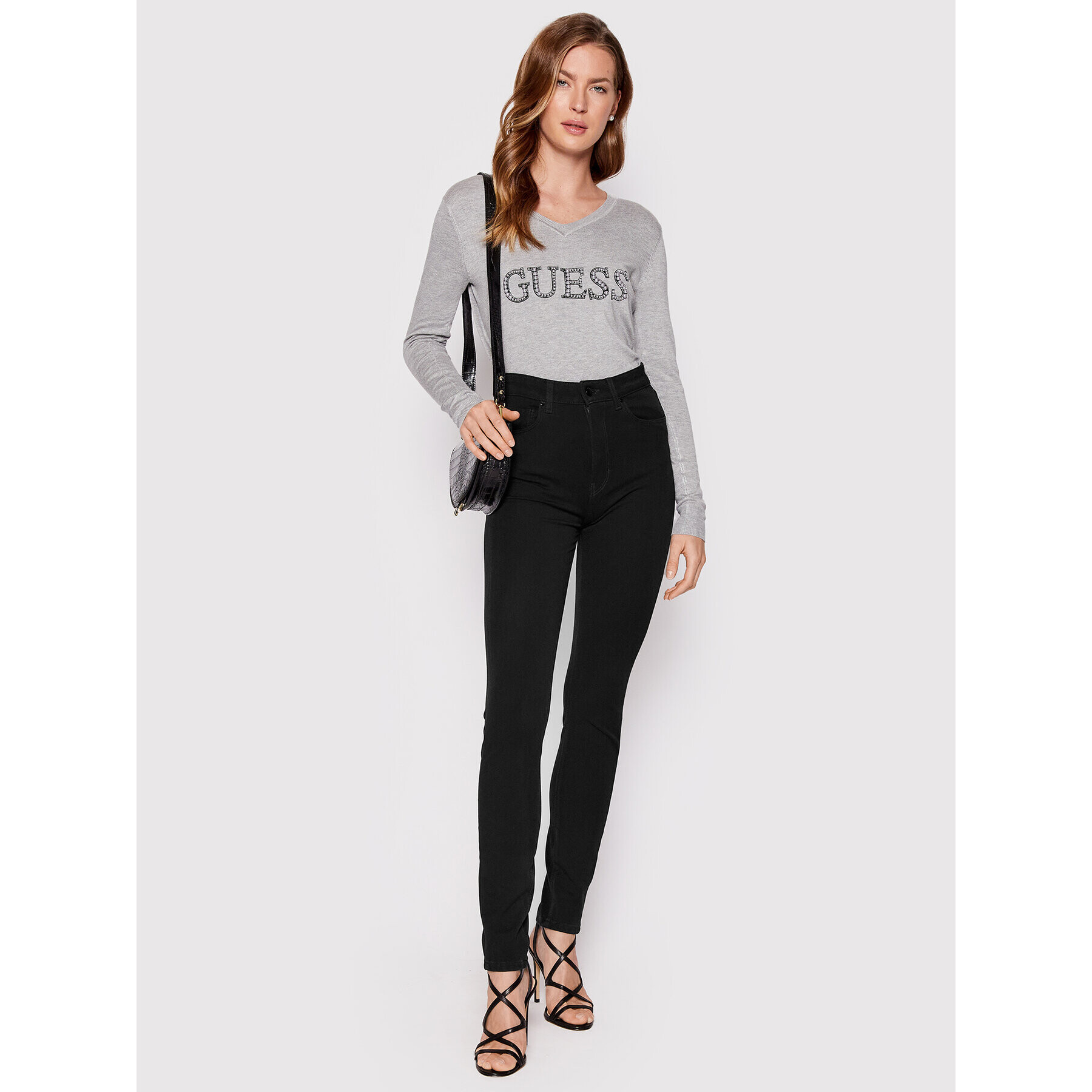 Guess Пуловер W2YR26 Z2NQ0 Сив Regular Fit - Pepit.bg