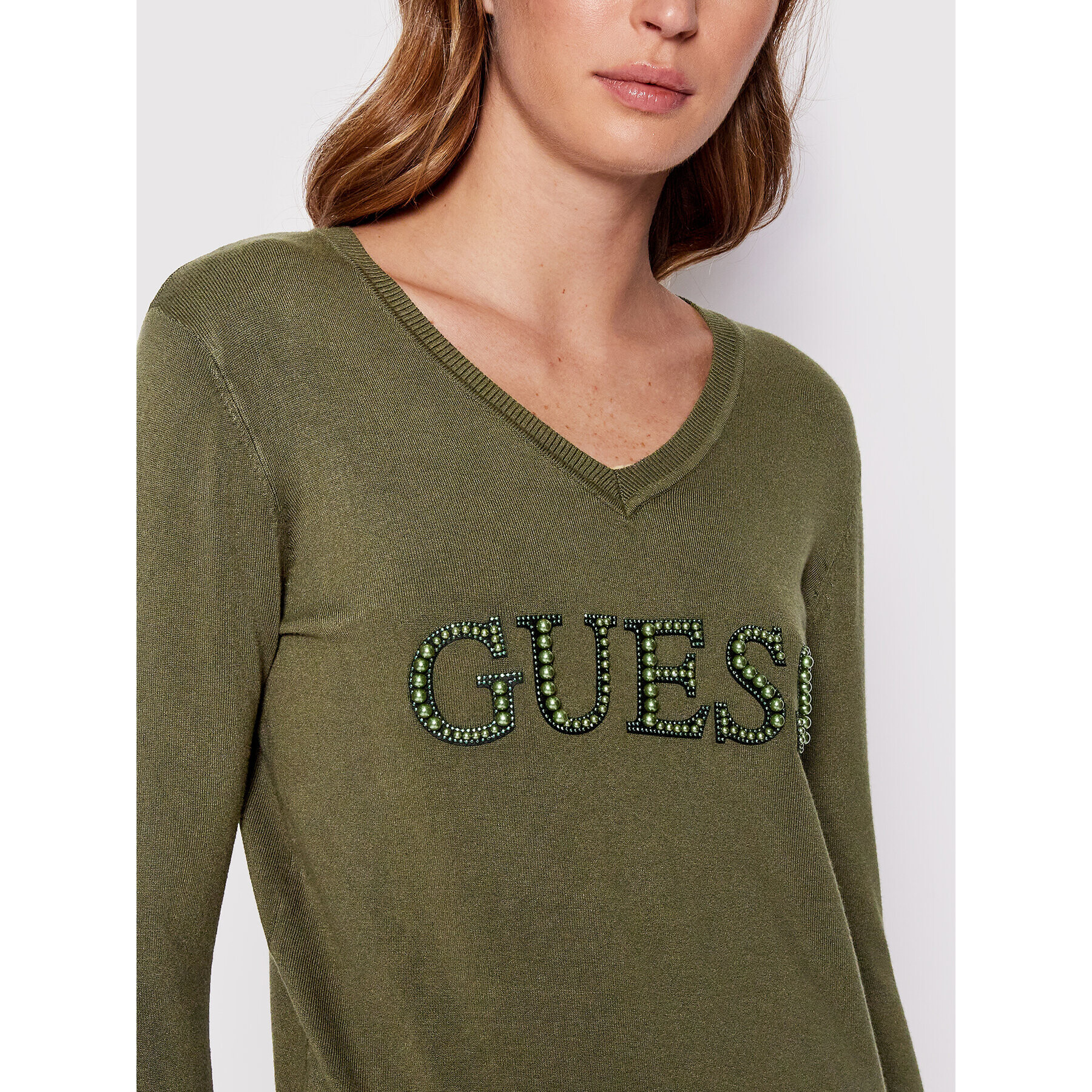 Guess Пуловер W2YR26 Z2NQ0 Зелен Regular Fit - Pepit.bg