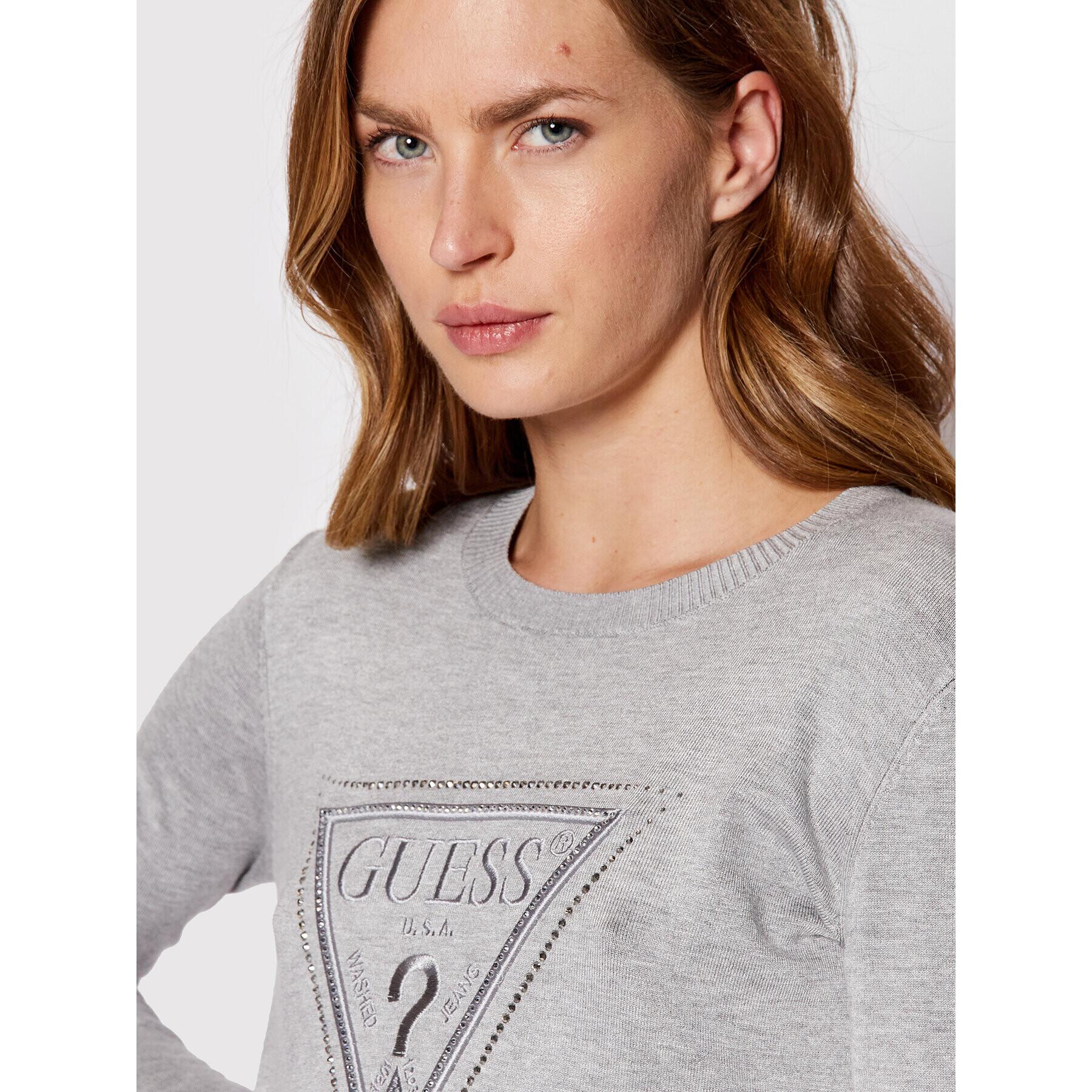 Guess Пуловер W2YR29 Z2NQ0 Сив Regular Fit - Pepit.bg