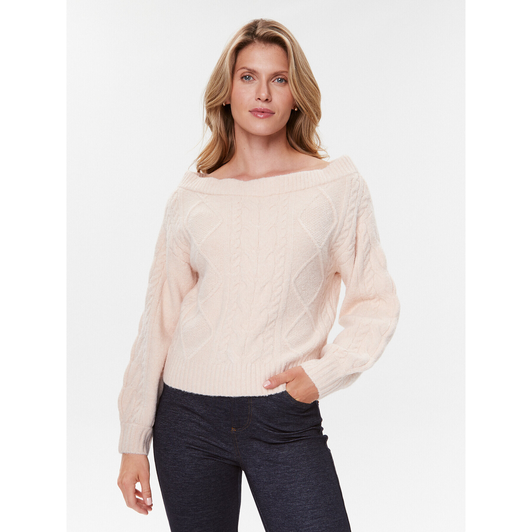 Guess Пуловер W3BR16 Z2YZ2 Розов Regular Fit - Pepit.bg