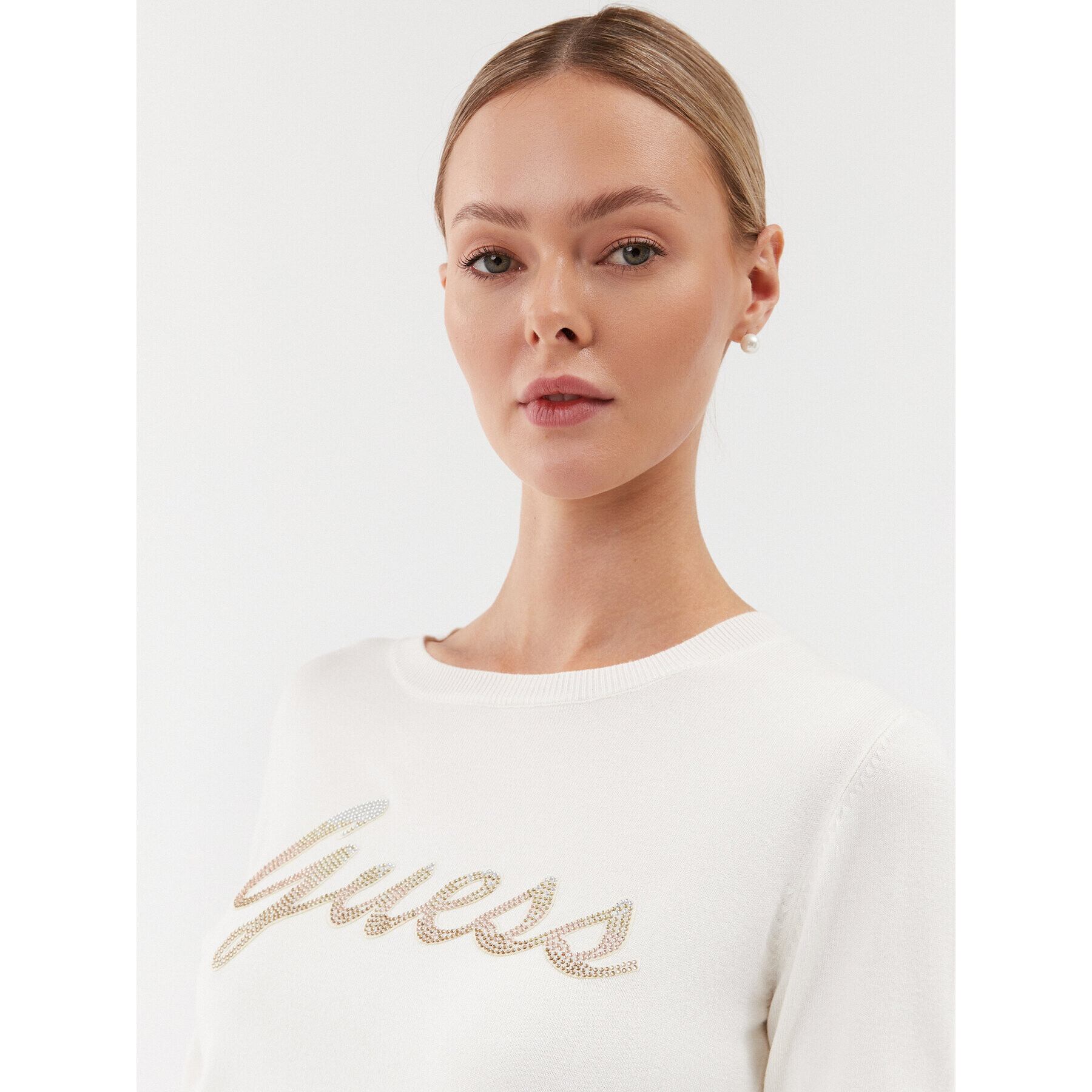 Guess Пуловер W3BR22 Z2NQ2 Екрю Regular Fit - Pepit.bg