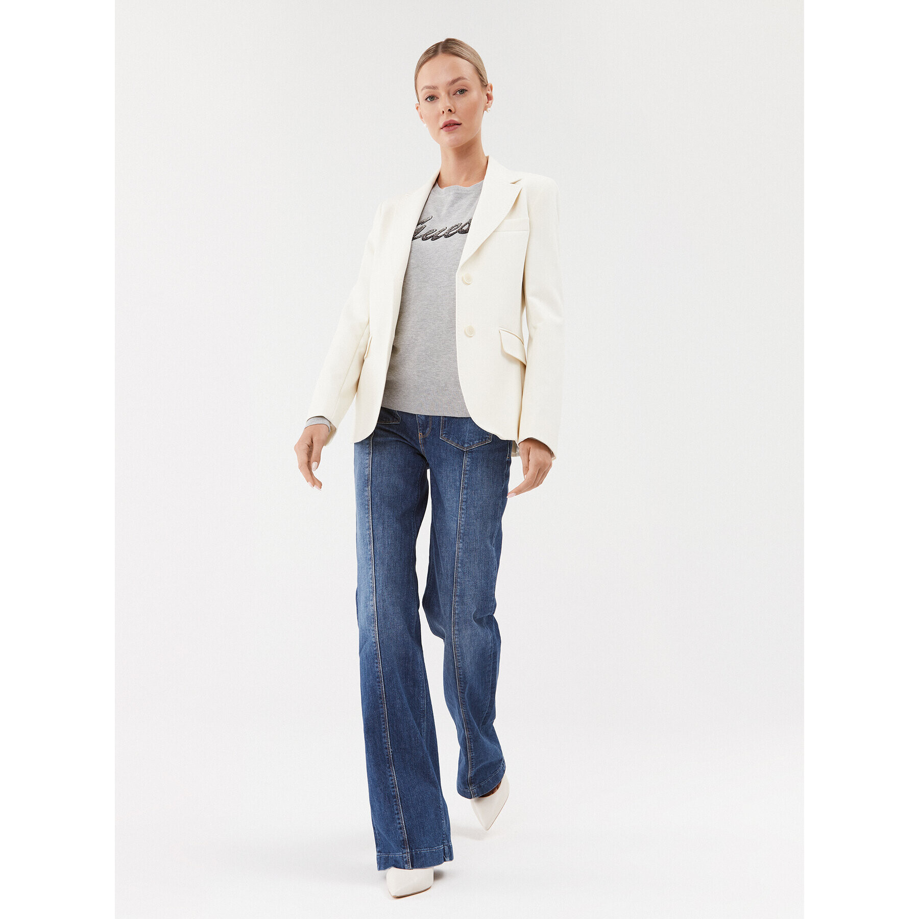 Guess Пуловер W3BR22 Z2NQ2 Сив Regular Fit - Pepit.bg