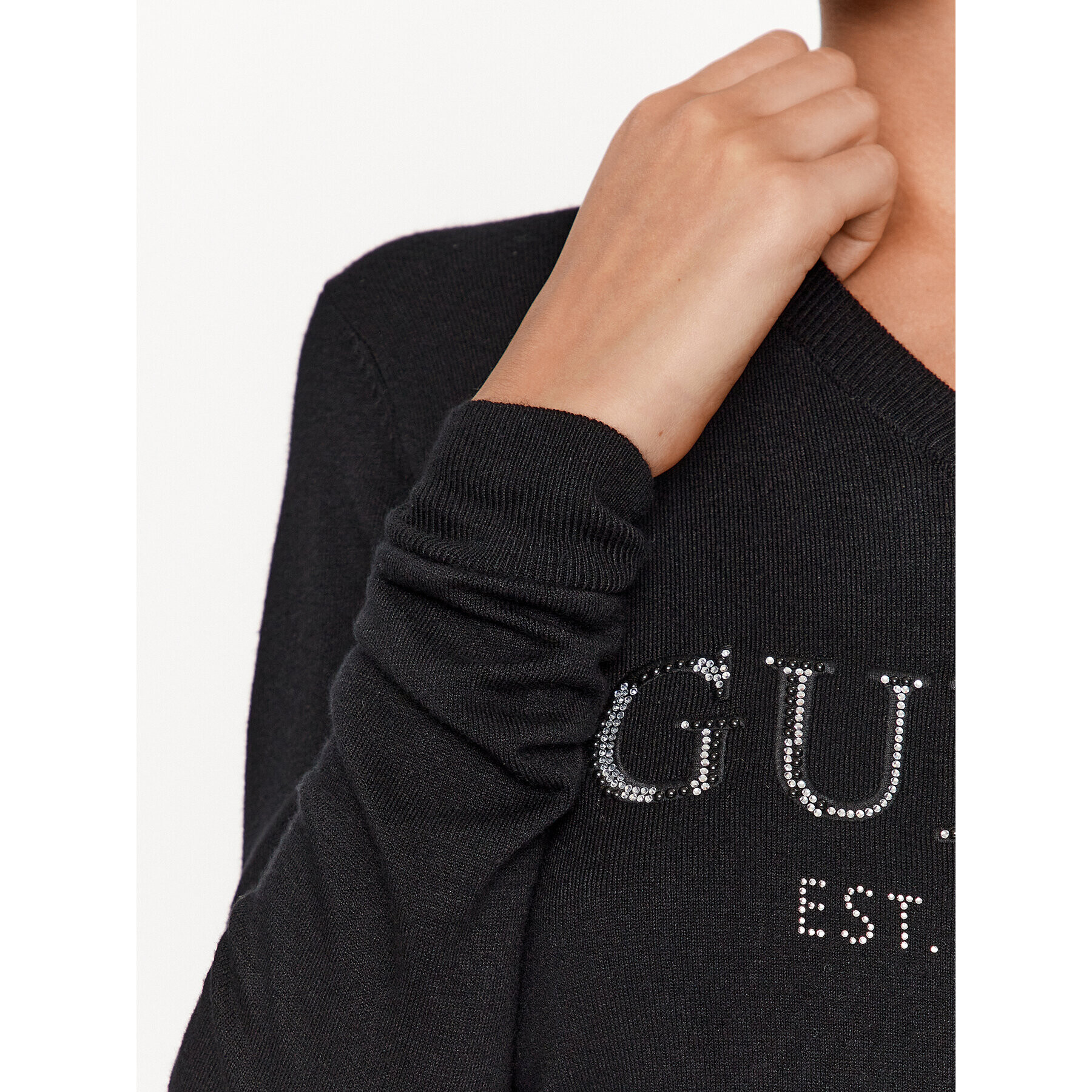 Guess Пуловер W3BR24 Z2NQ2 Черен Regular Fit - Pepit.bg