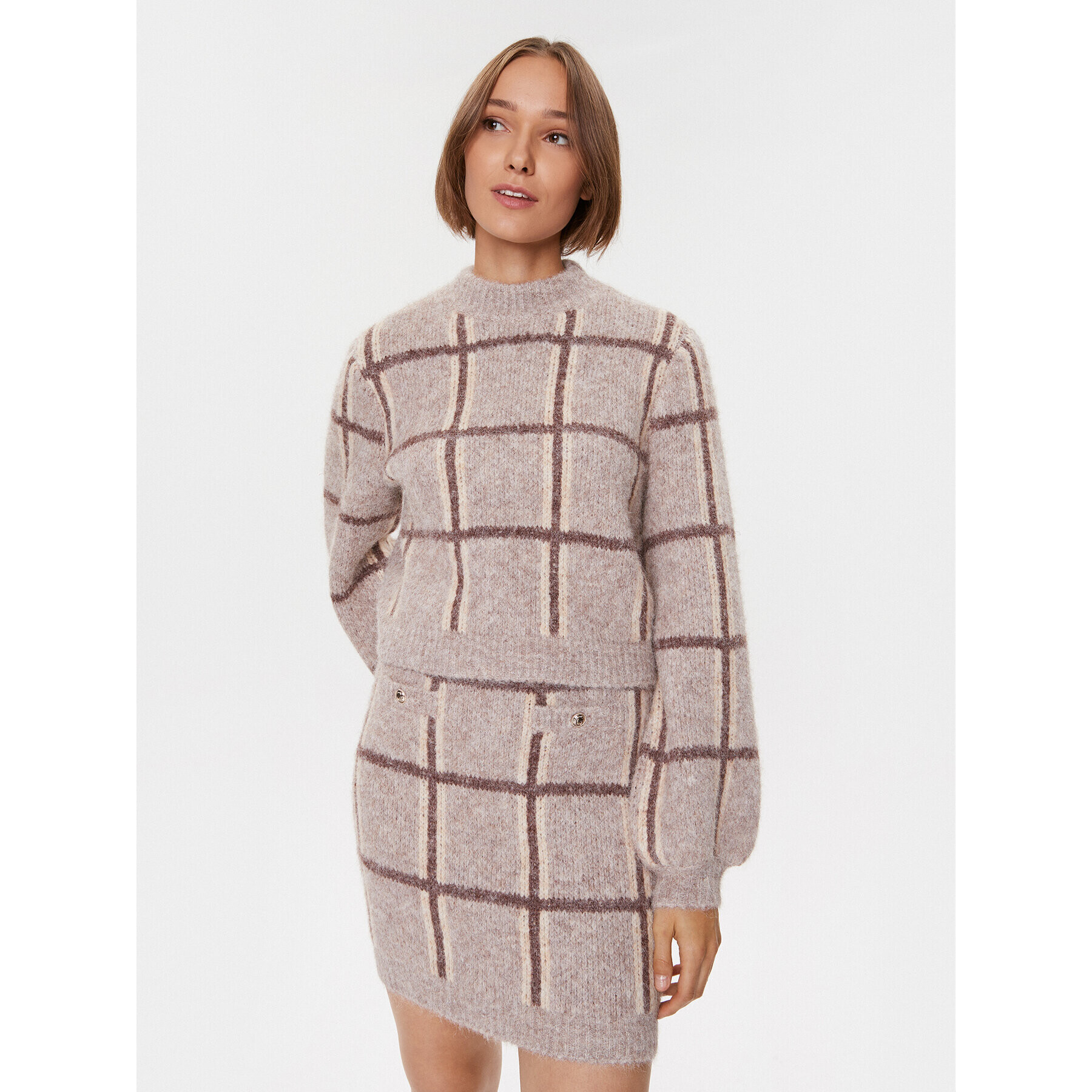 Guess Пуловер W3BR78 Z3BP0 Бежов Regular Fit - Pepit.bg