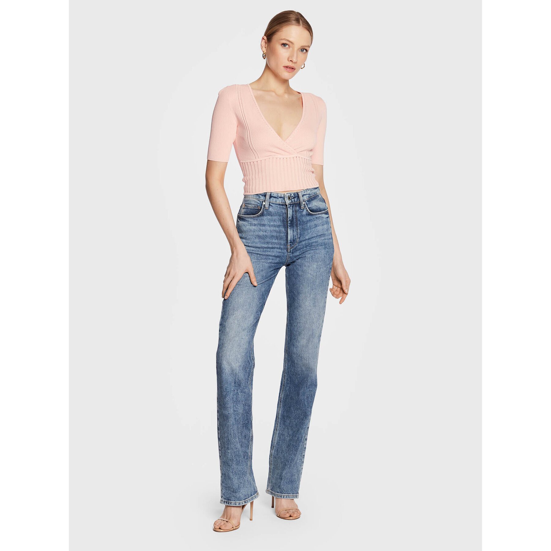 Guess Пуловер W3GR17 Z2U00 Розов Regular Fit - Pepit.bg