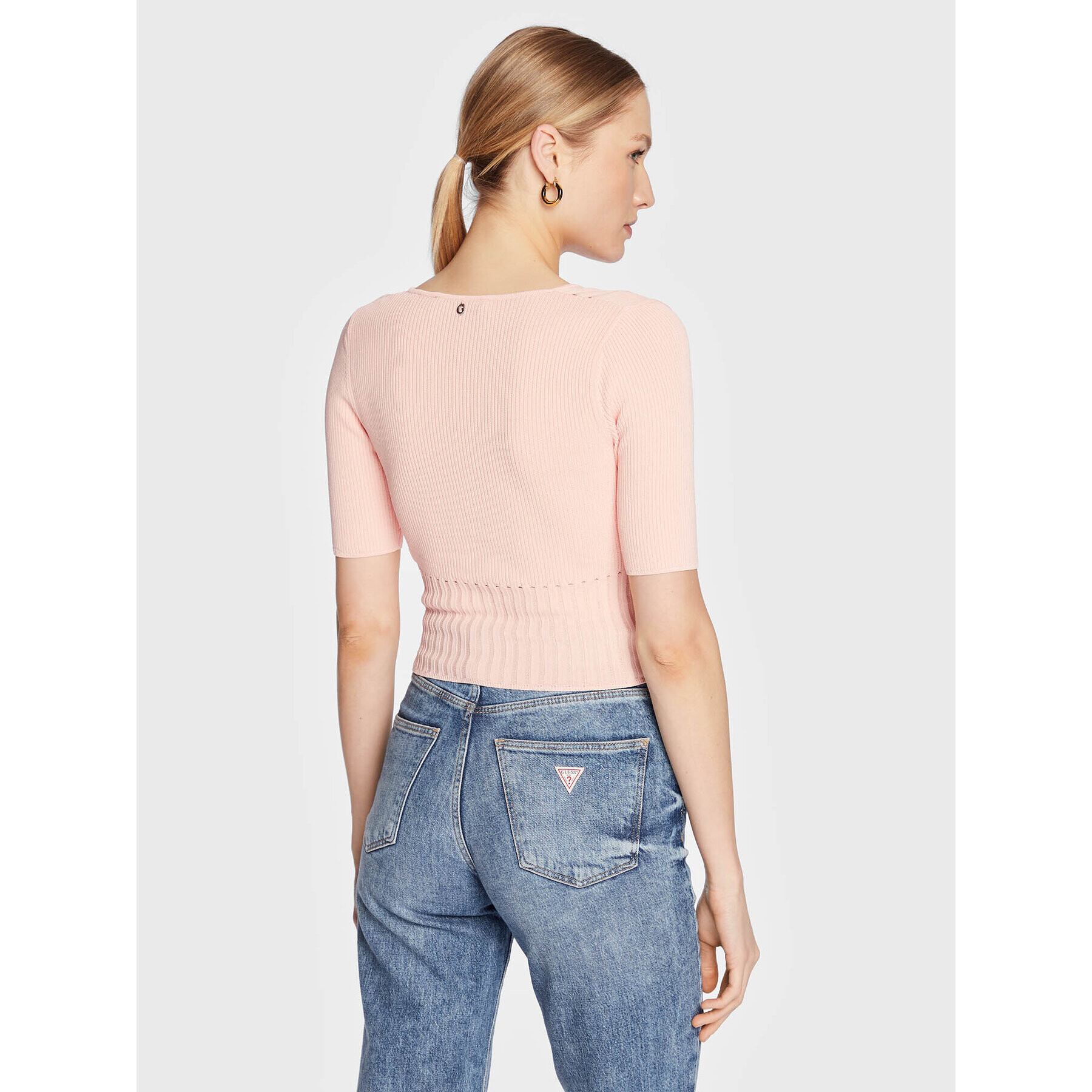 Guess Пуловер W3GR17 Z2U00 Розов Regular Fit - Pepit.bg