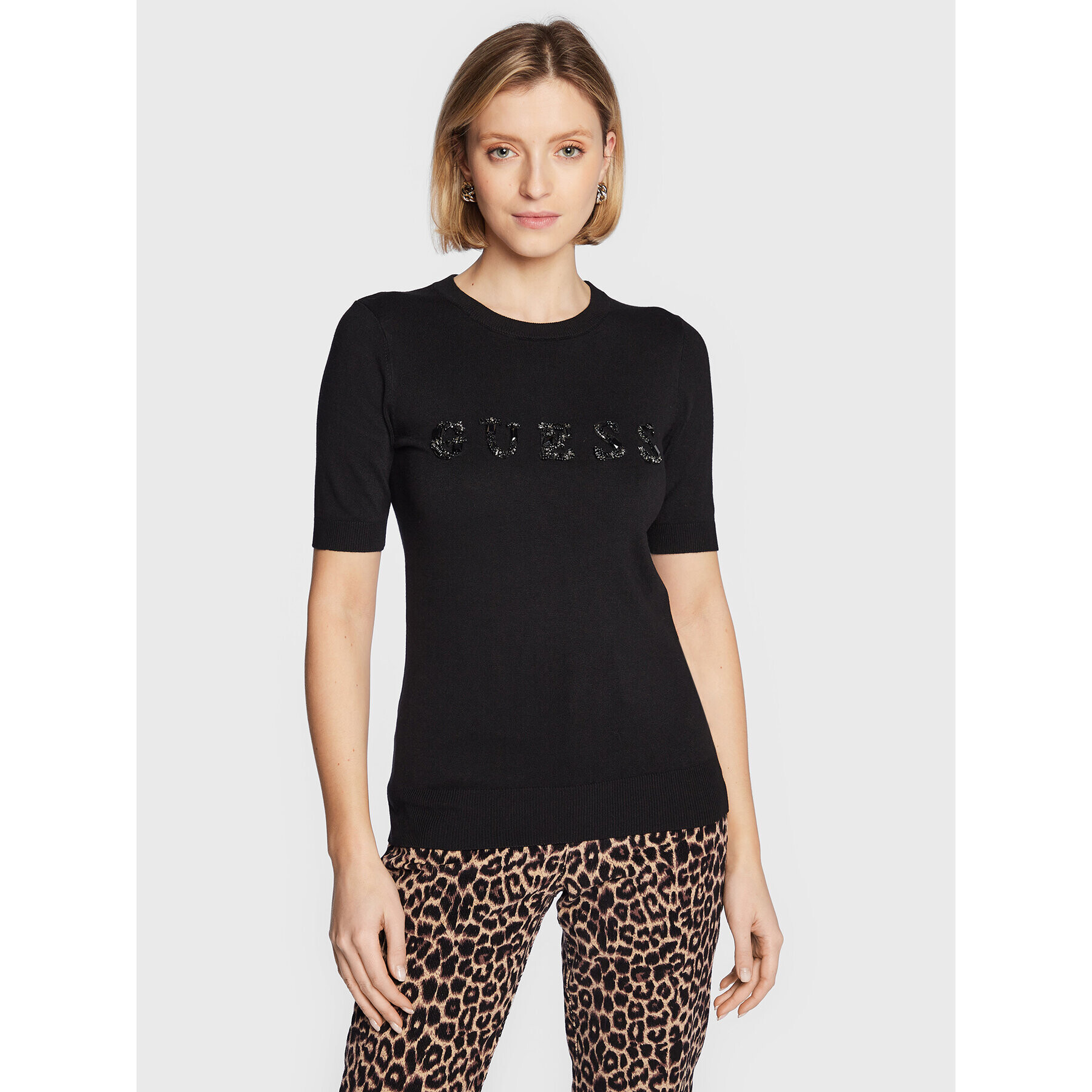Guess Пуловер W3RR46 Z2NQ2 Черен Slim Fit - Pepit.bg