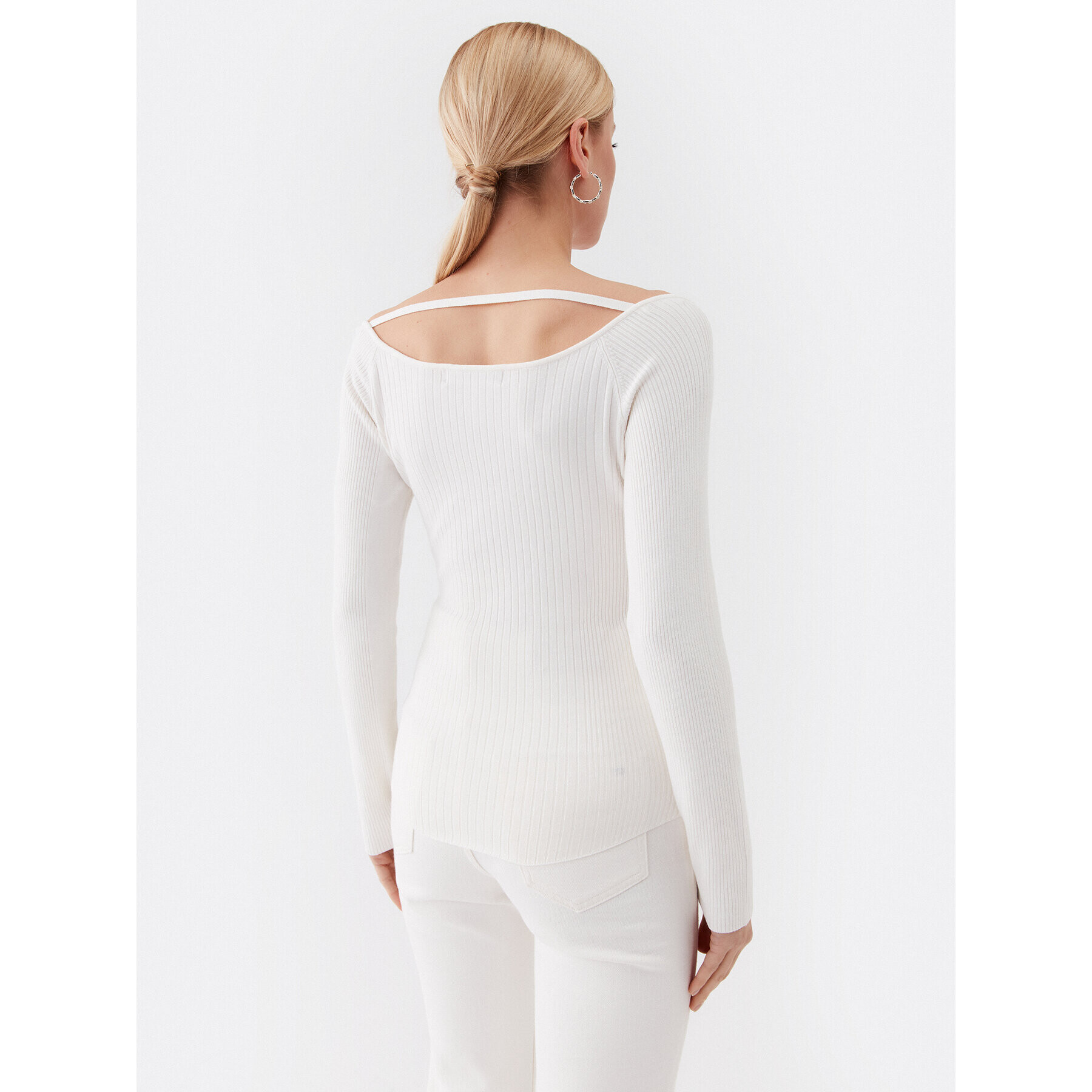 Guess Пуловер W3YR25 Z37J2 Екрю Slim Fit - Pepit.bg