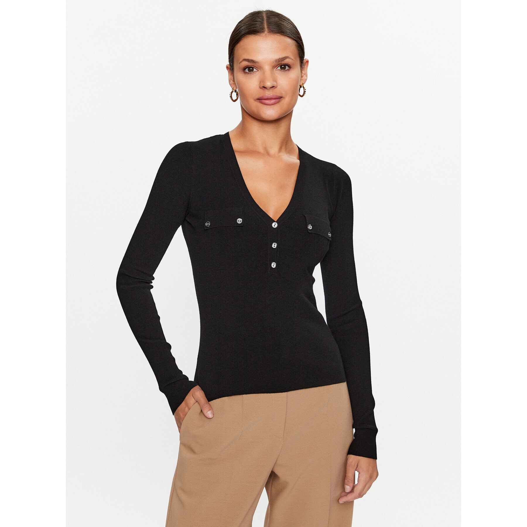 Guess Пуловер W3YR31 Z2YN2 Черен Regular Fit - Pepit.bg