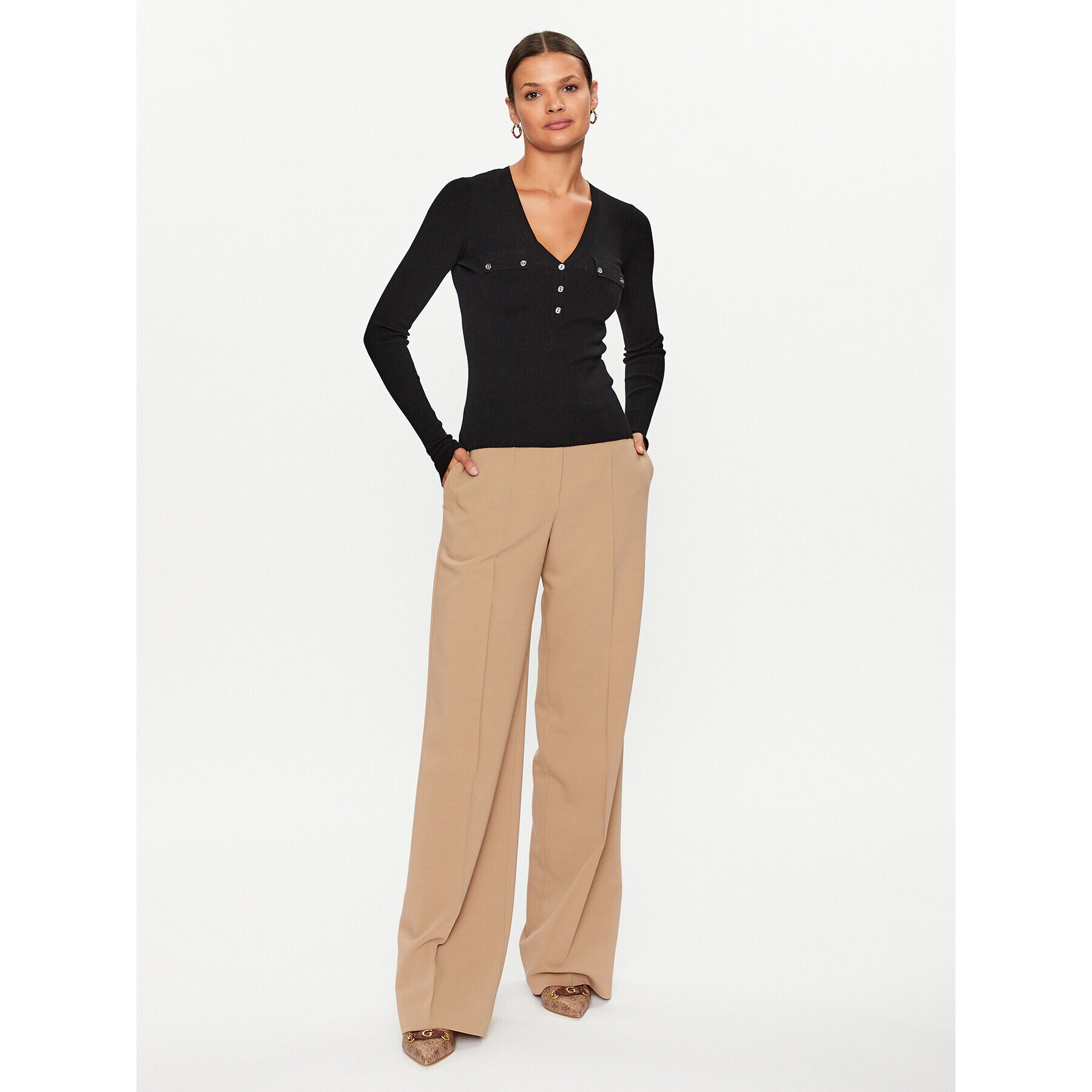 Guess Пуловер W3YR31 Z2YN2 Черен Regular Fit - Pepit.bg